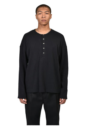 SOFT RIB HENLEY / BLK