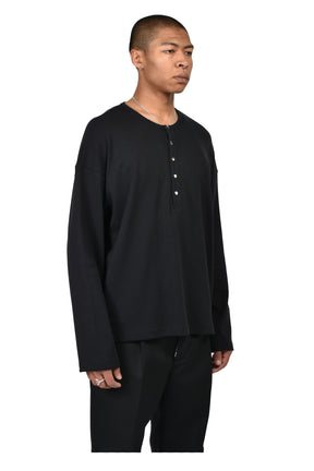 SOFT RIB HENLEY / BLK