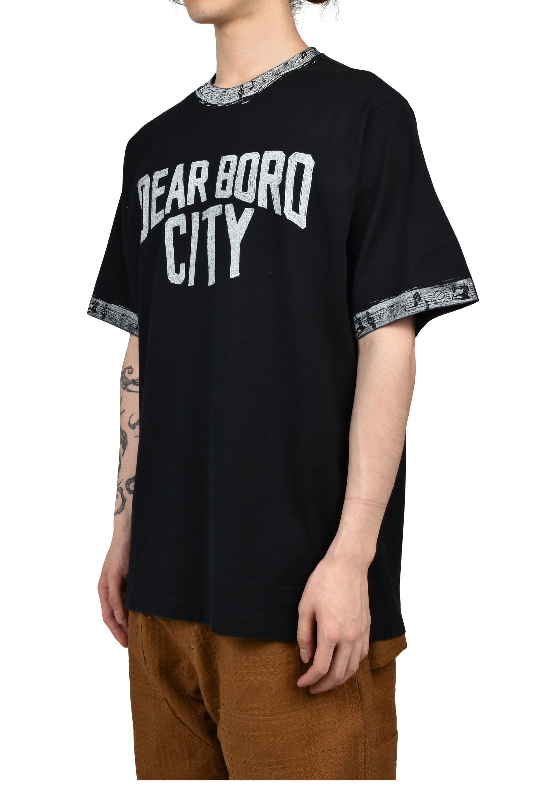 DEAR BORO INDIGO RINGER TEE / BLK