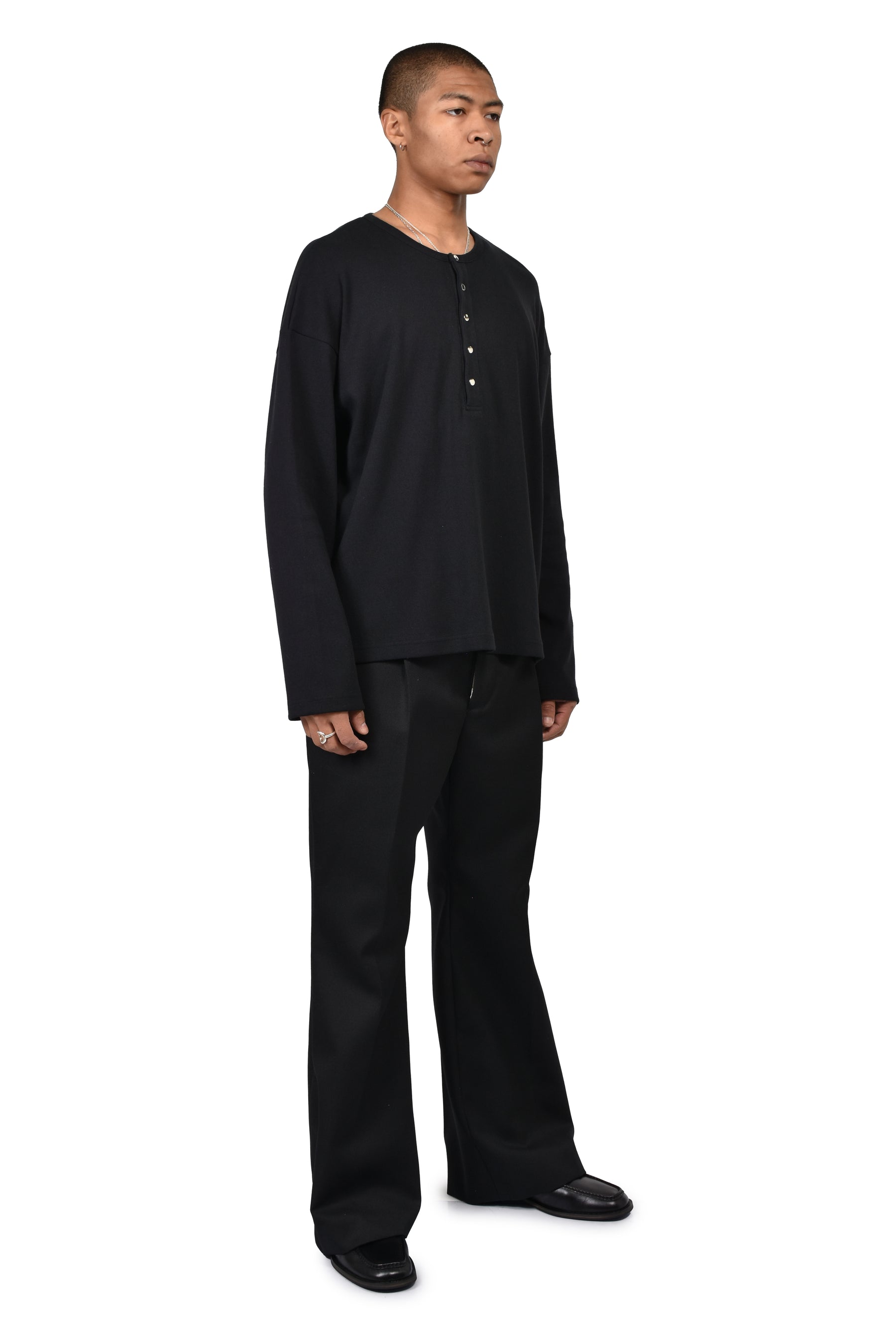 SOFT RIB HENLEY / BLK