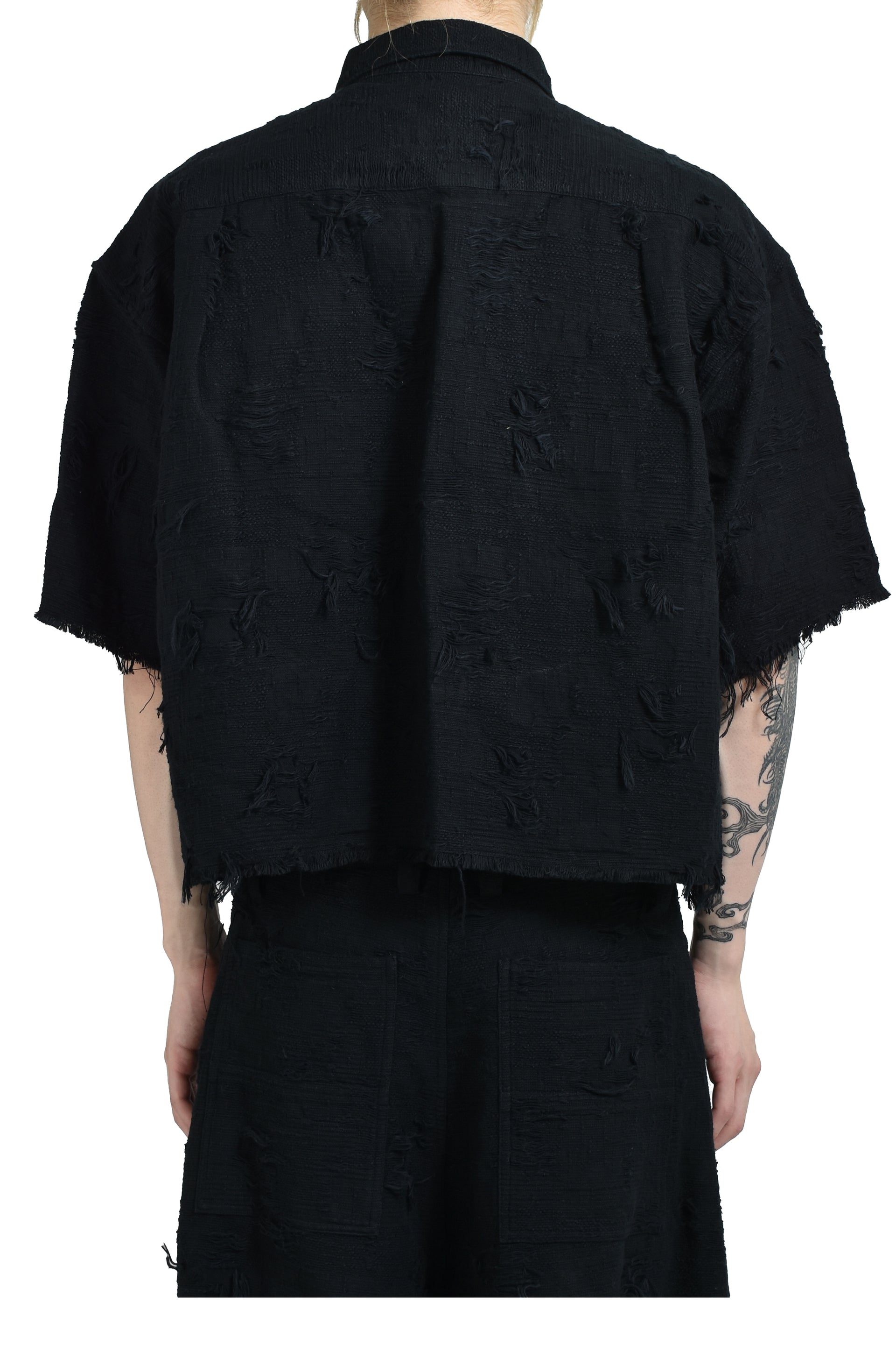 OVERSIZED BORO JACQUARD SHIRTS (feat.MINUS) / BLK
