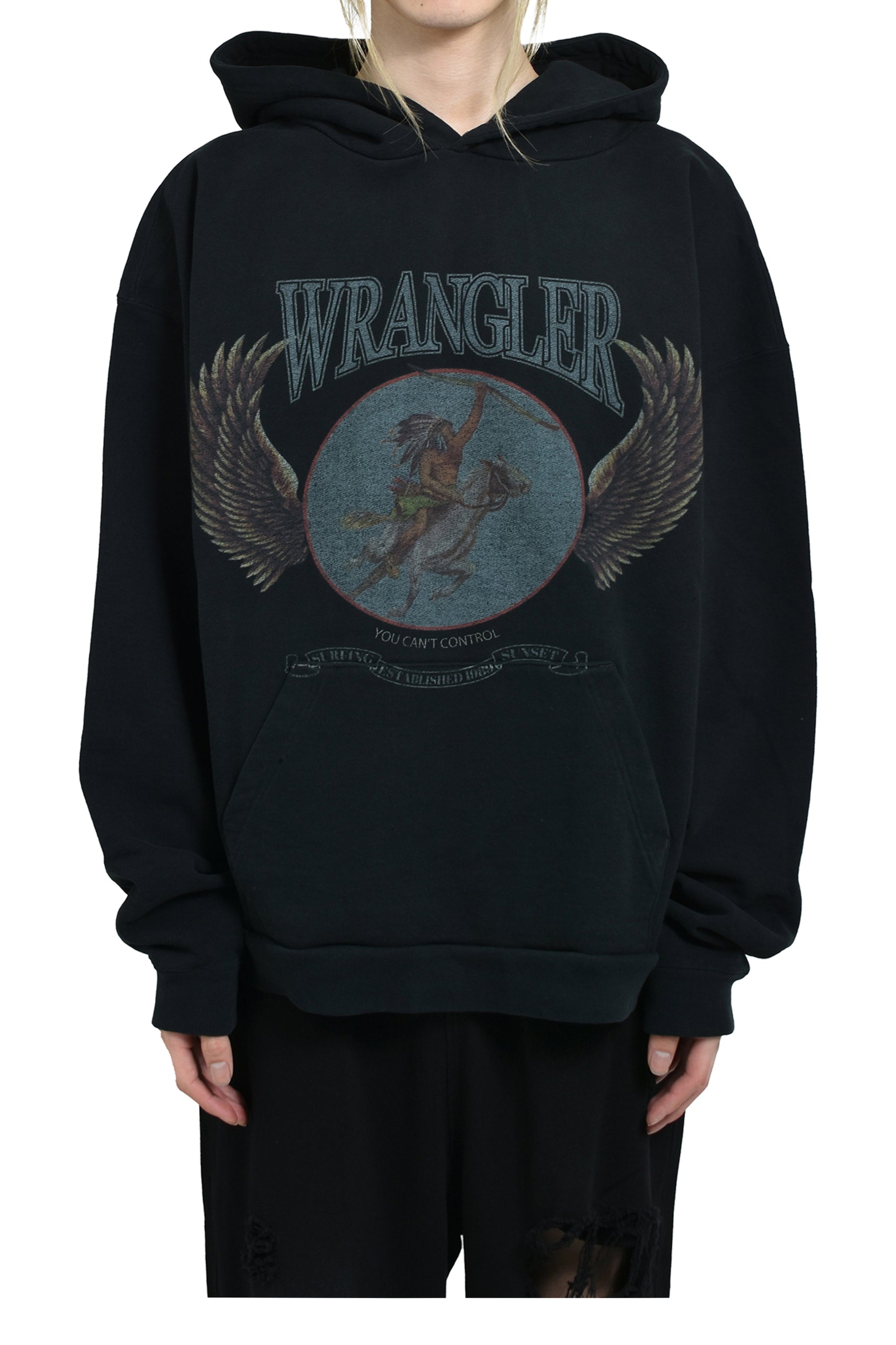 JUN/NAKAYAMA WRANGLER HOODIE / BLK