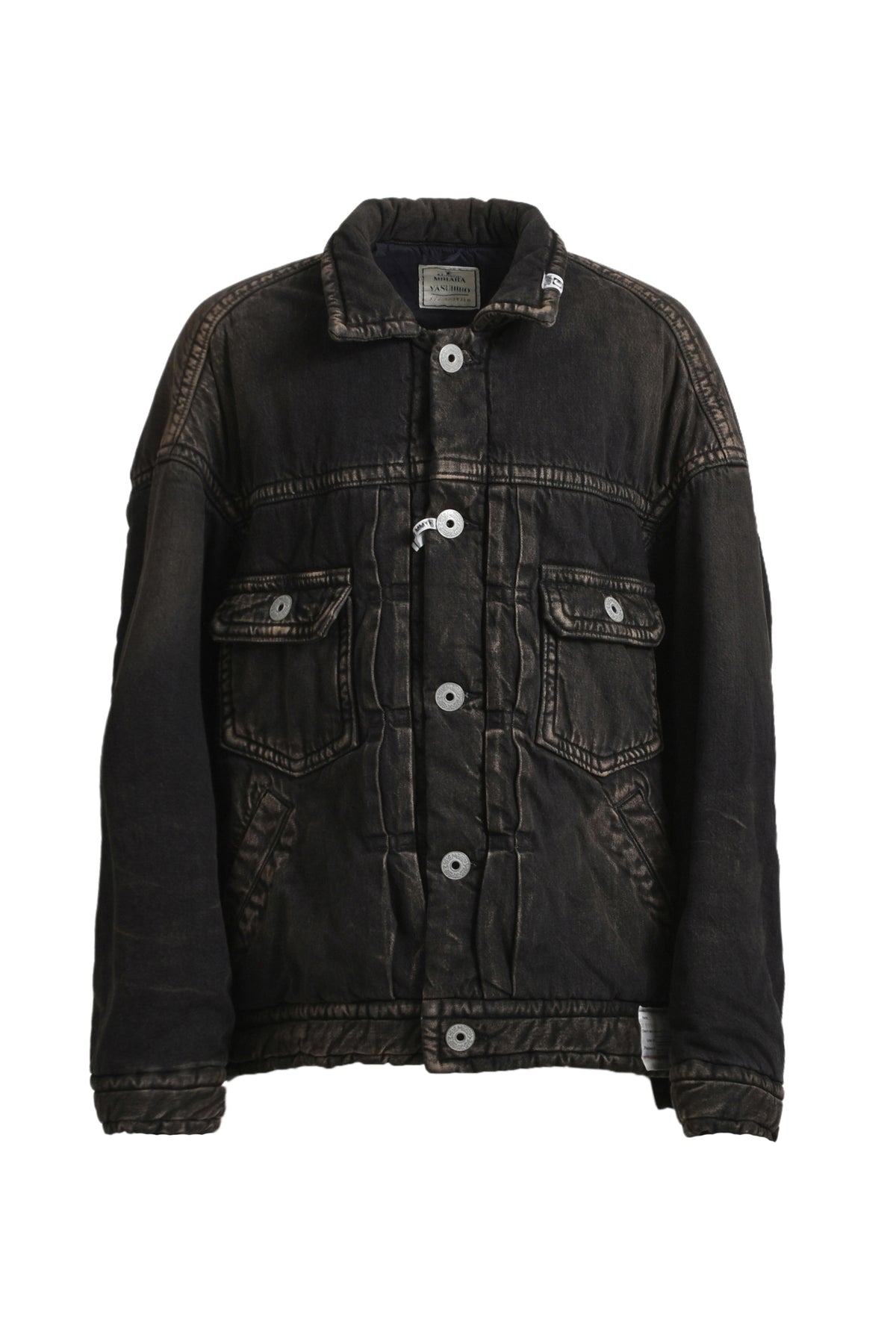 PUFFER DENIM JACKET / BLK