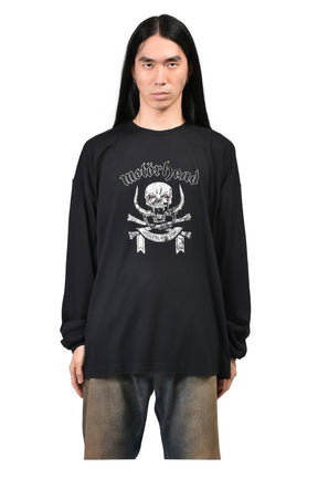 VETEMENTSXMOTORHEAD SKULL LONGSLEEVE / WASHED BLK