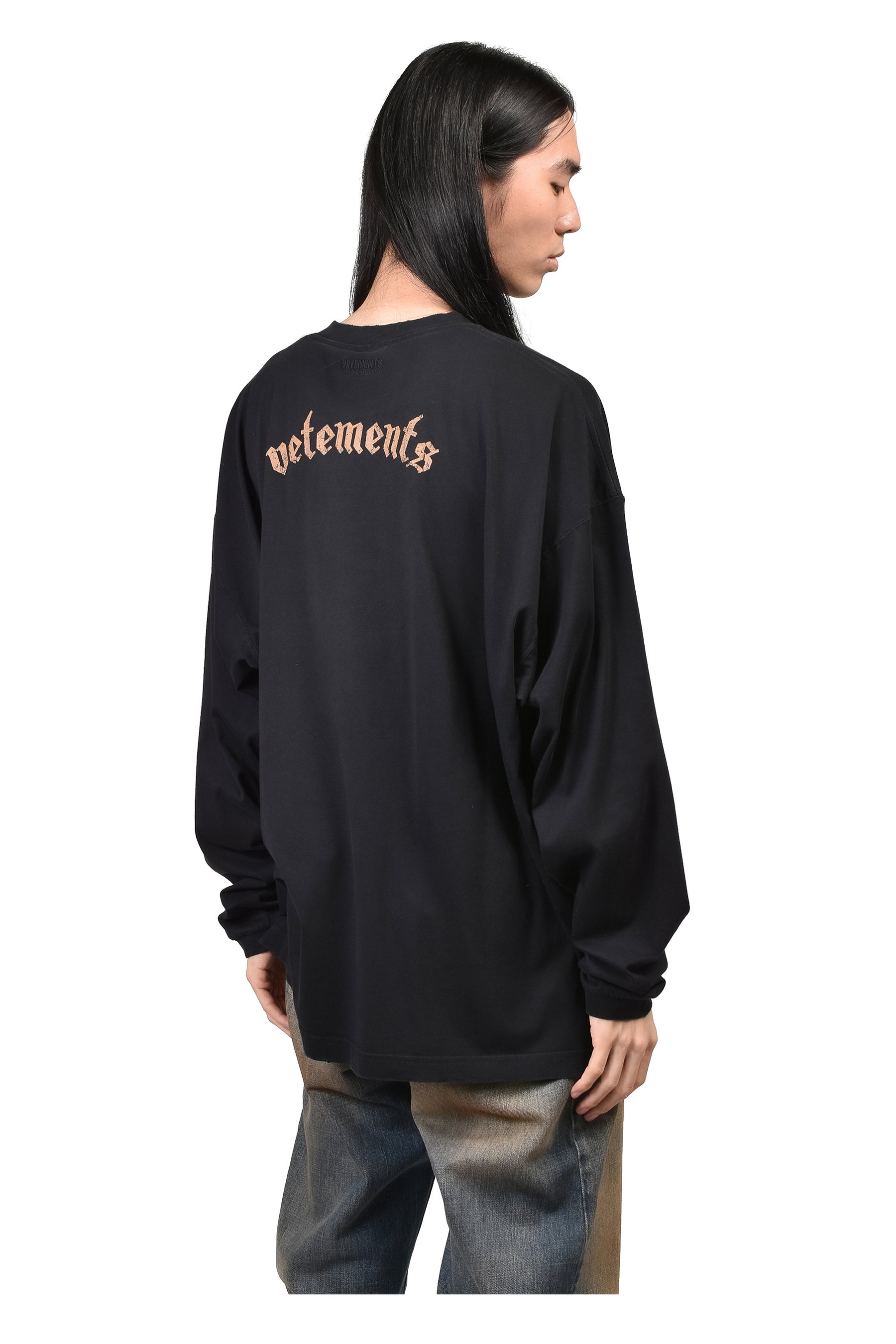 VETEMENTSXMOTORHEAD SKULL LONGSLEEVE / WASHED BLK