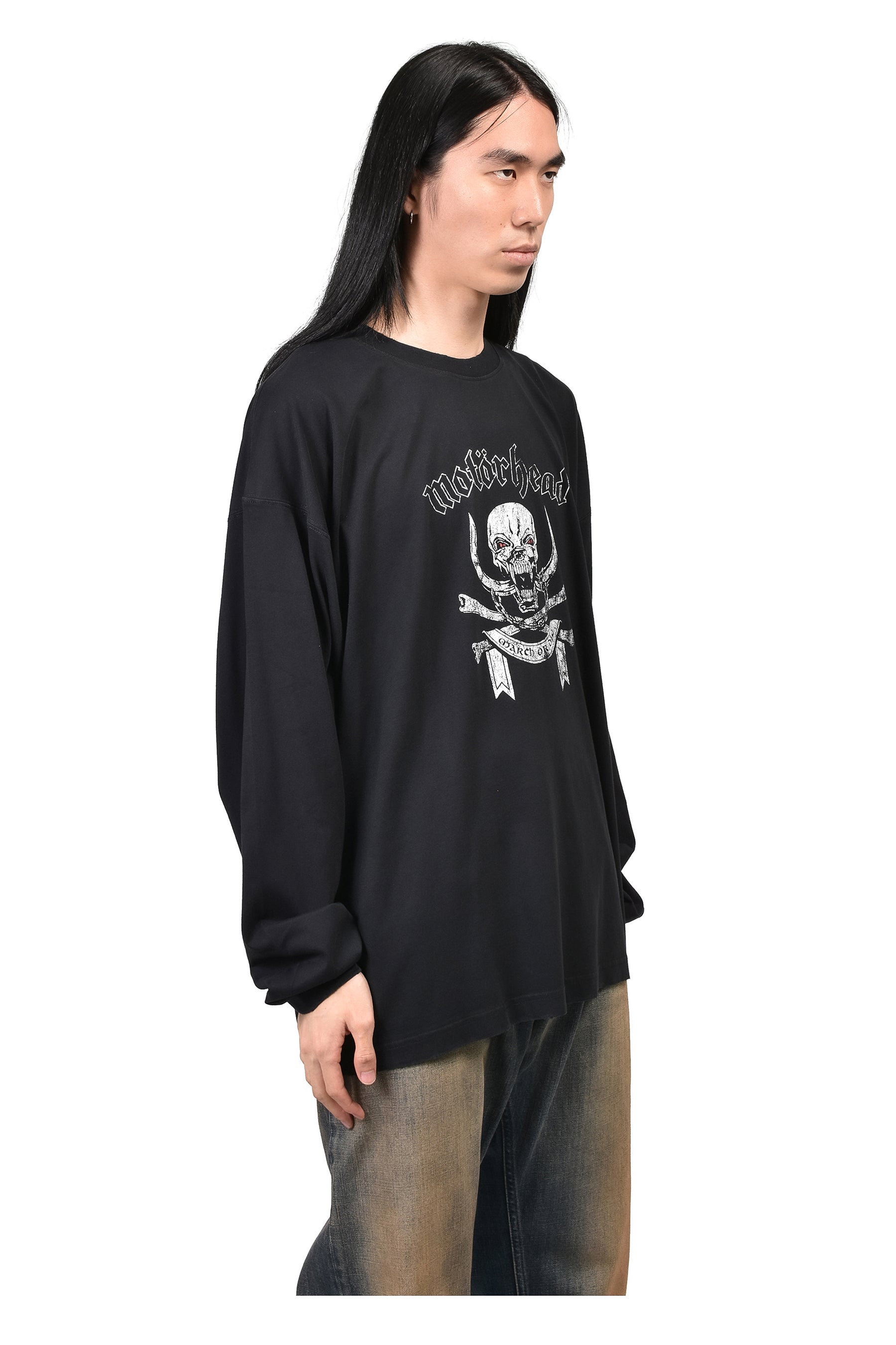 VETEMENTSXMOTORHEAD SKULL LONGSLEEVE / WASHED BLK