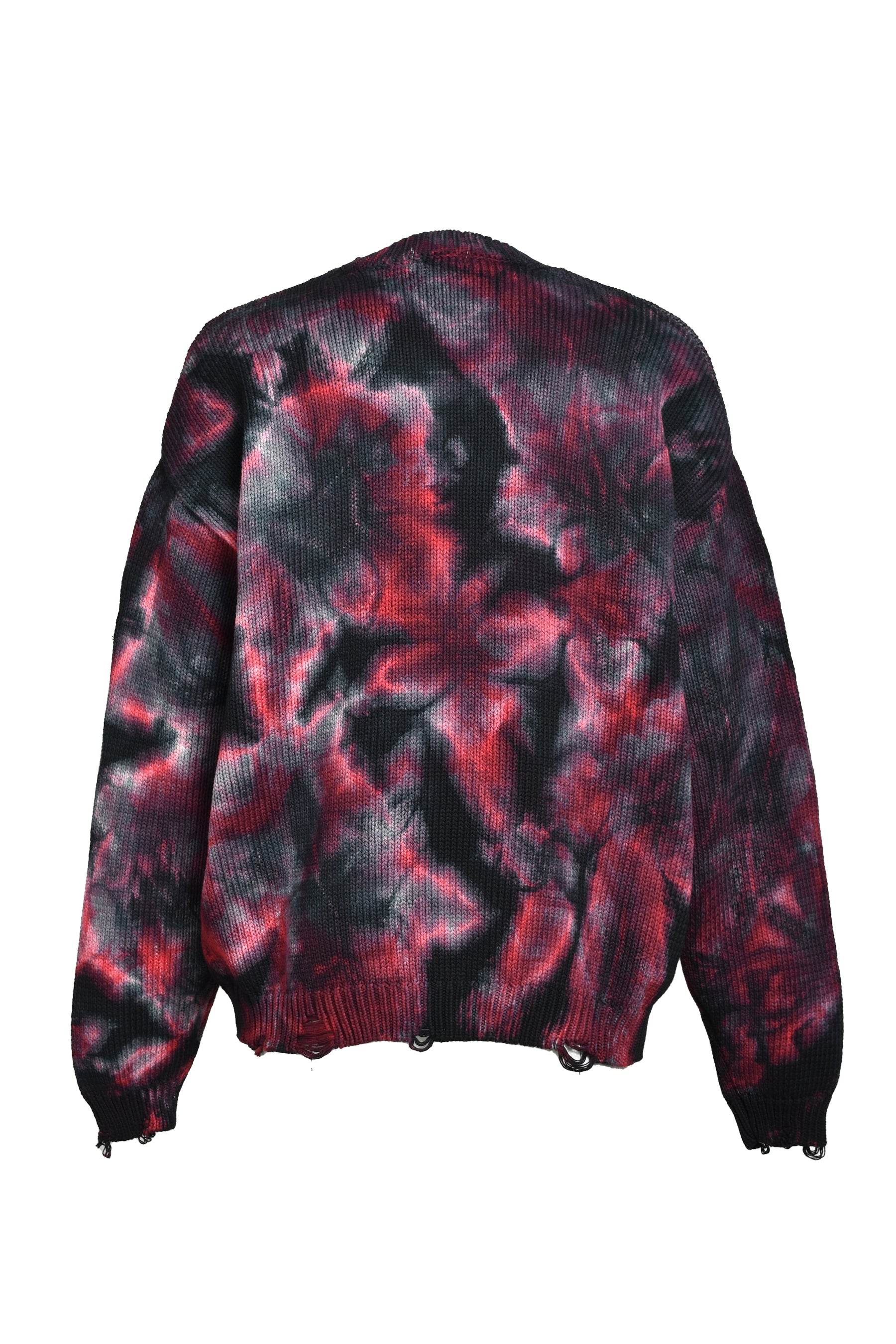 TIE-DYE CREWNECK SWEATER / WINE