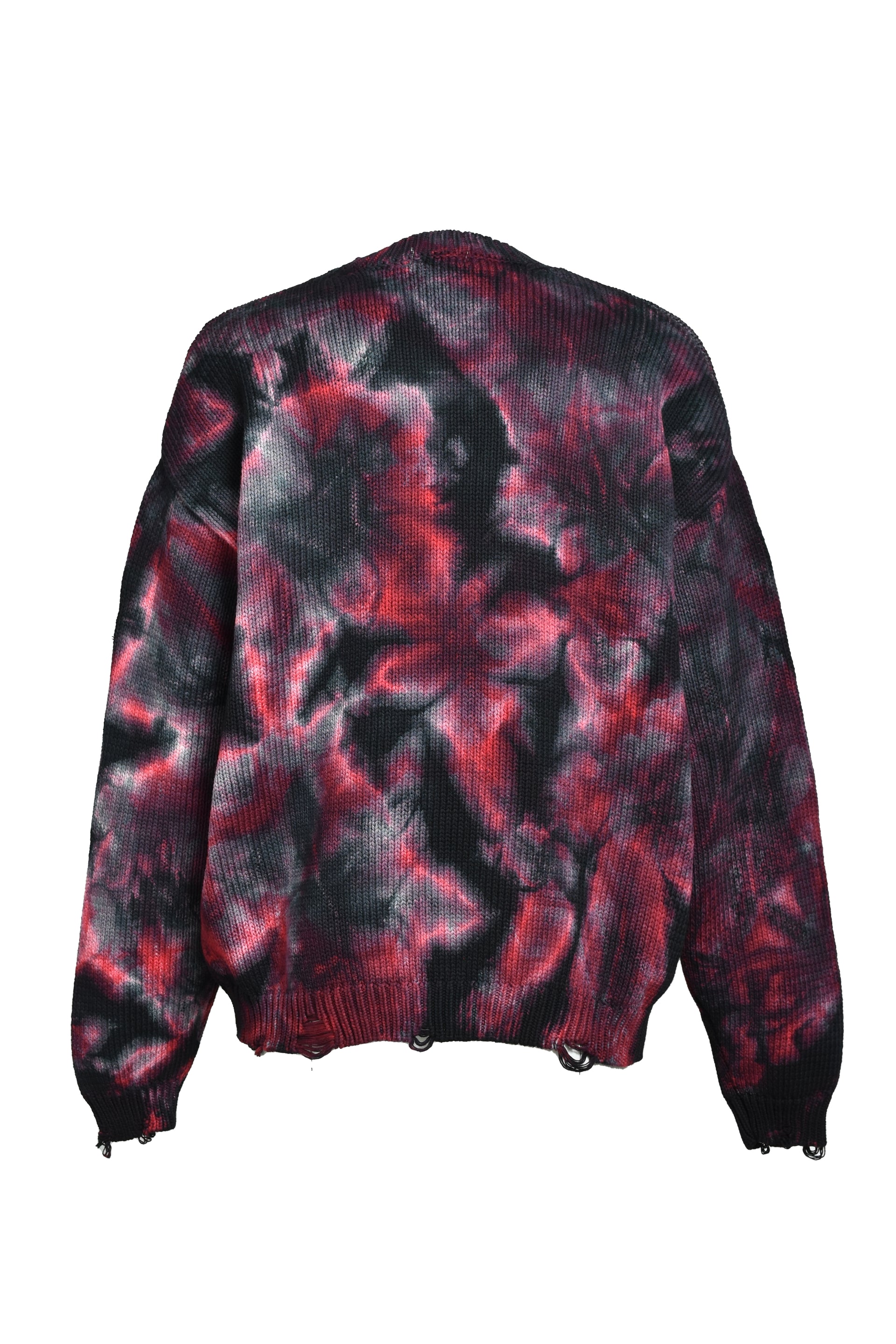 TIE-DYE CREWNECK SWEATER / WINE