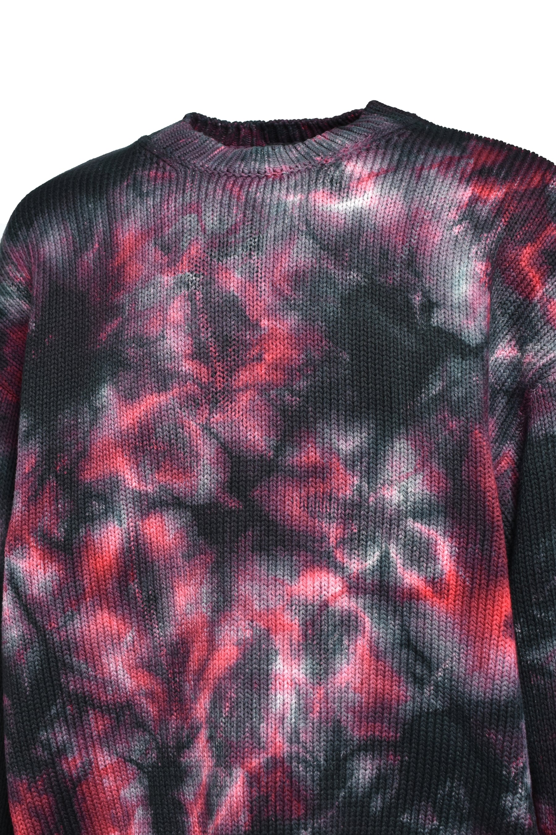 TIE-DYE CREWNECK SWEATER / WINE