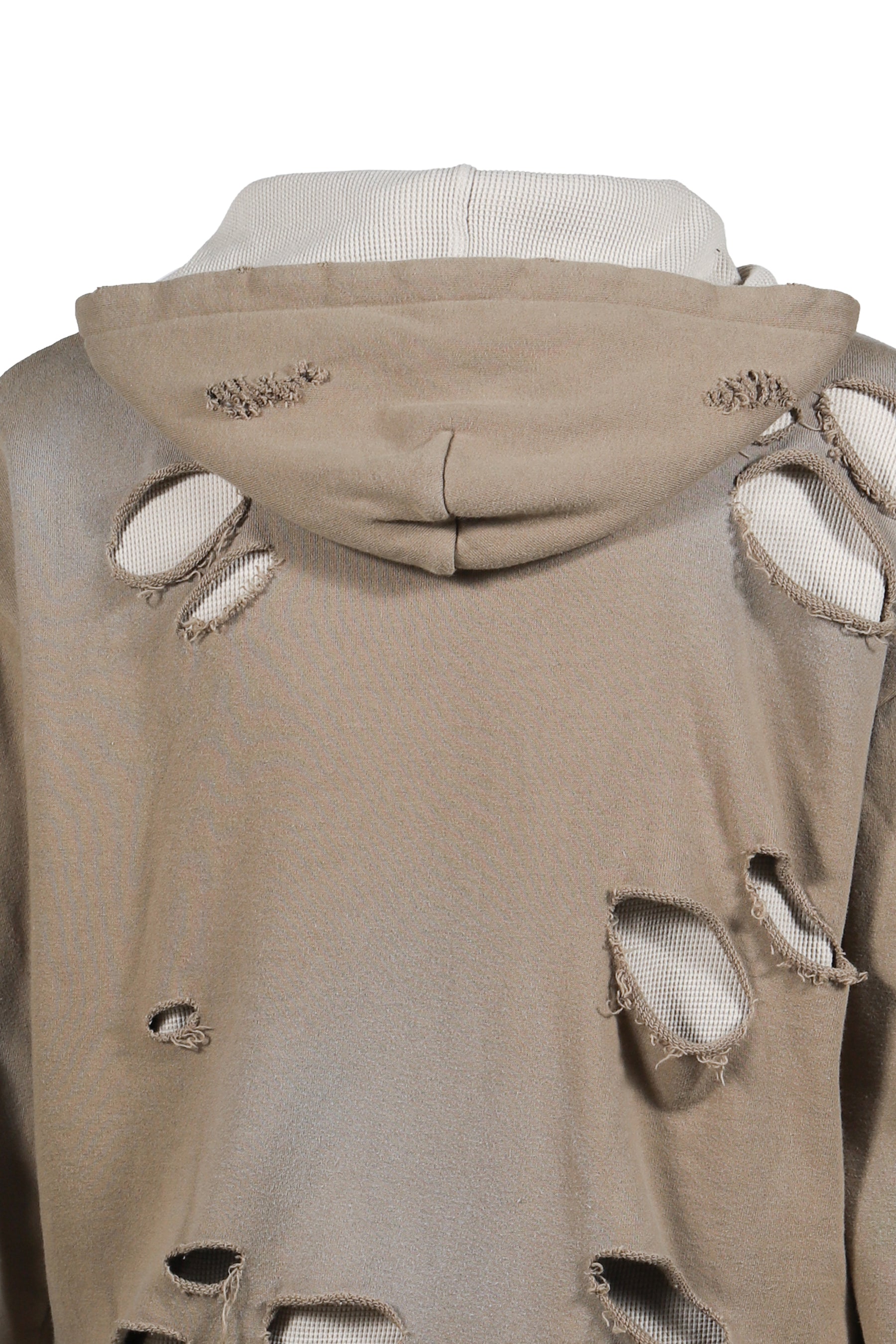 THERMAL LAYERED ZIP HOODIE / DUST