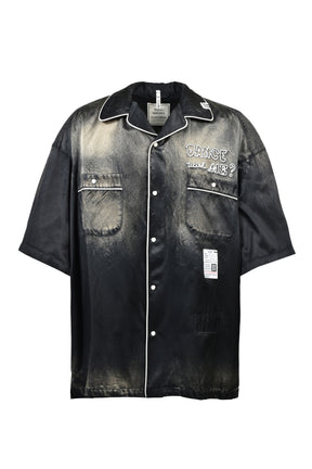 SUN FADE H/S SATIN SHIRTS / BLK