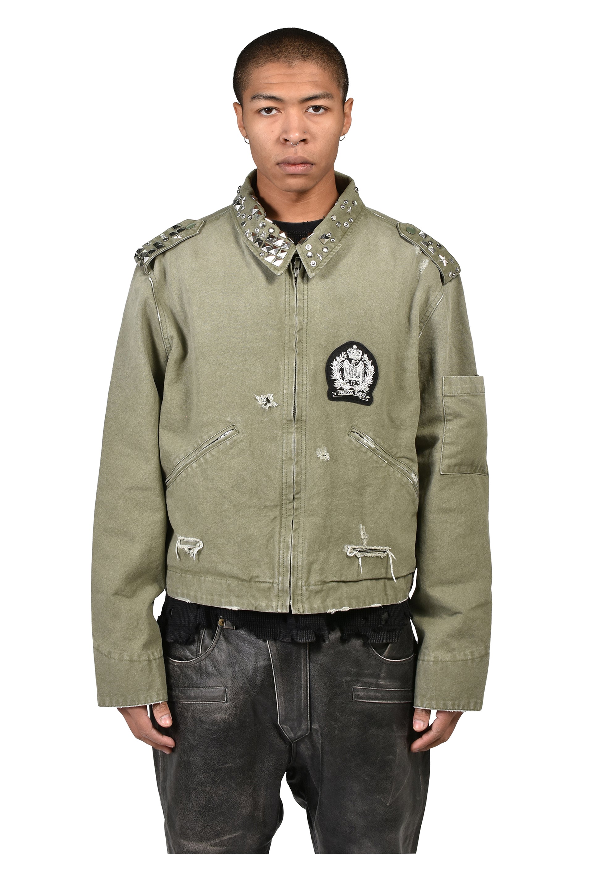 STUDDED WORK JACKET / KHA