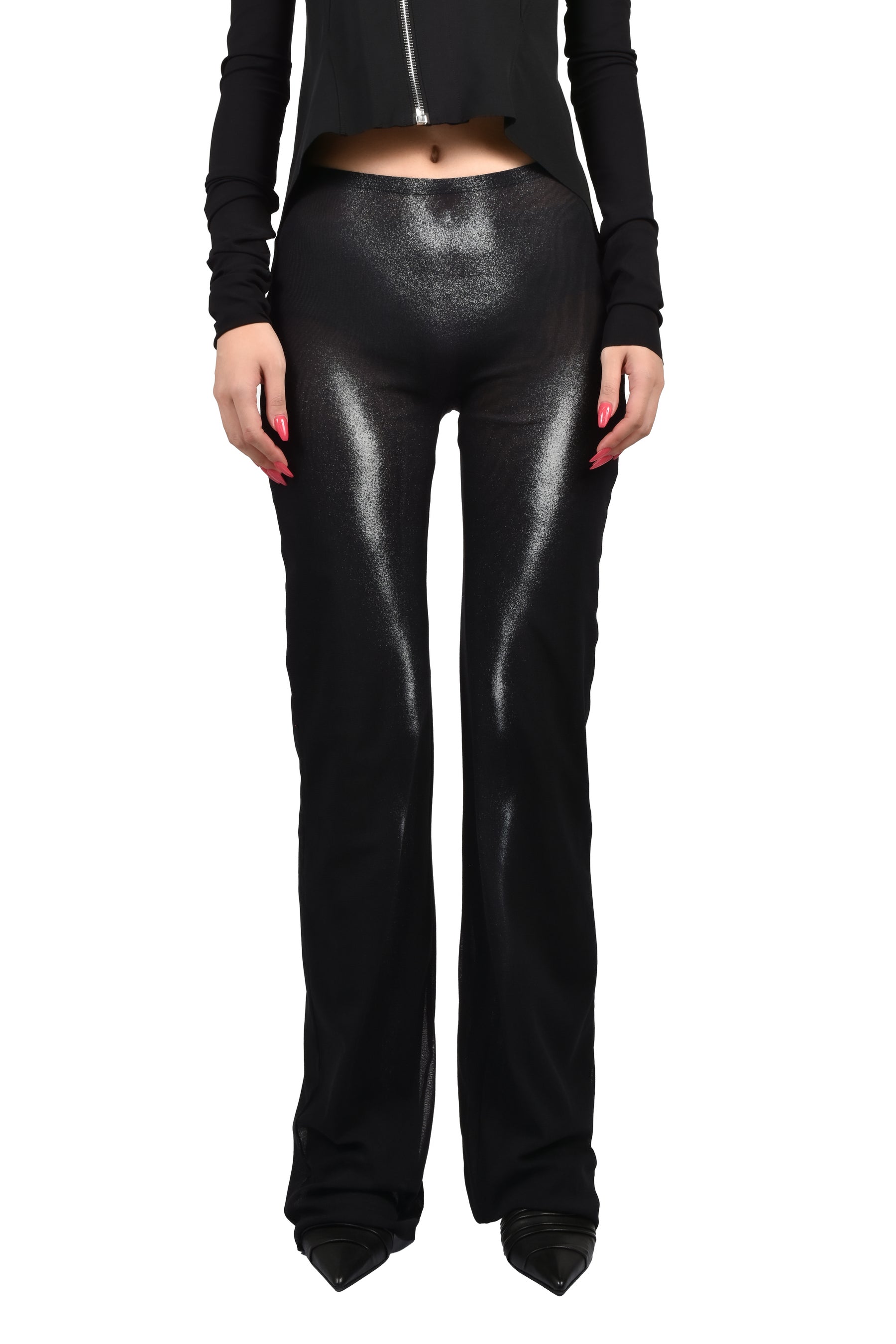 MESH STRAIGHT TROUSER PRINTED "BODY DUST"
