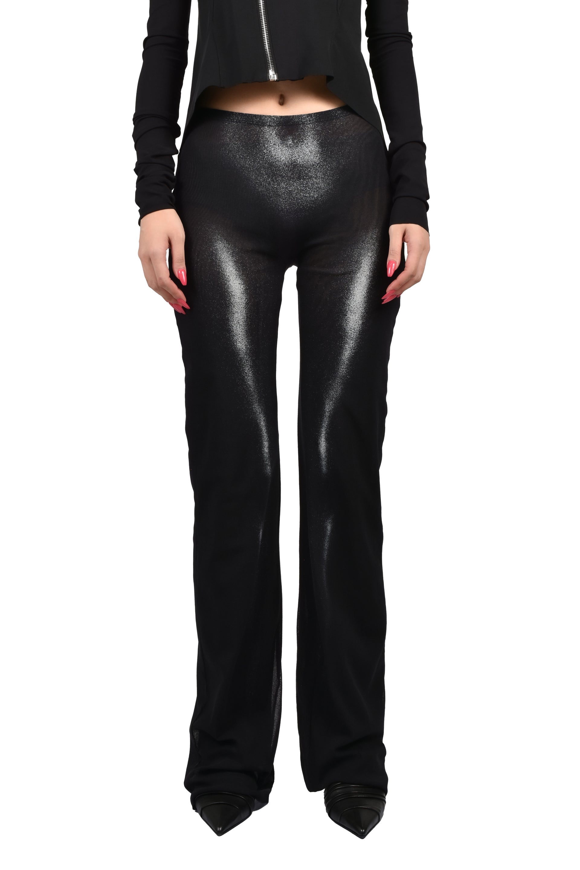 MESH STRAIGHT TROUSER PRINTED "BODY DUST"