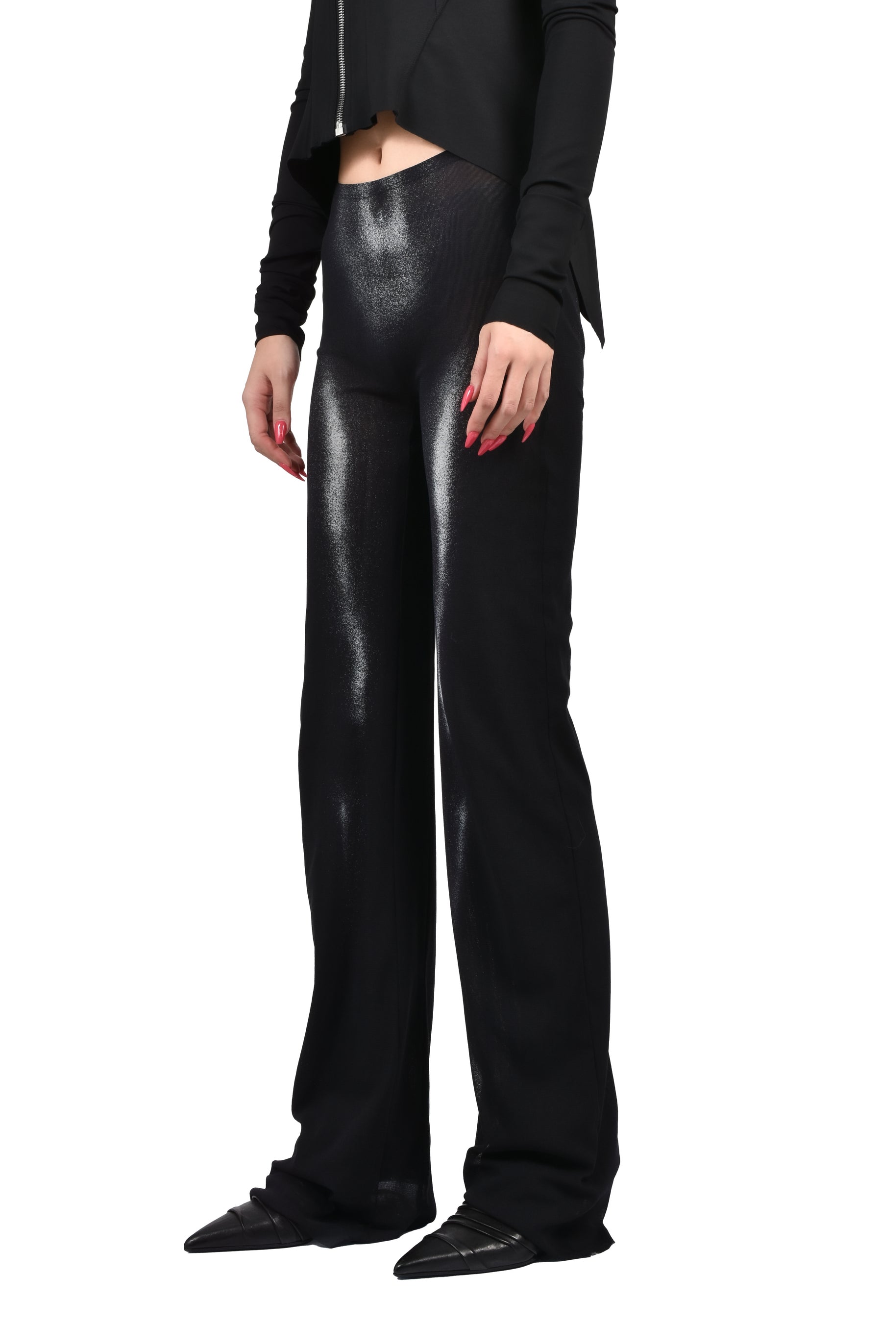 MESH STRAIGHT TROUSER PRINTED "BODY DUST"