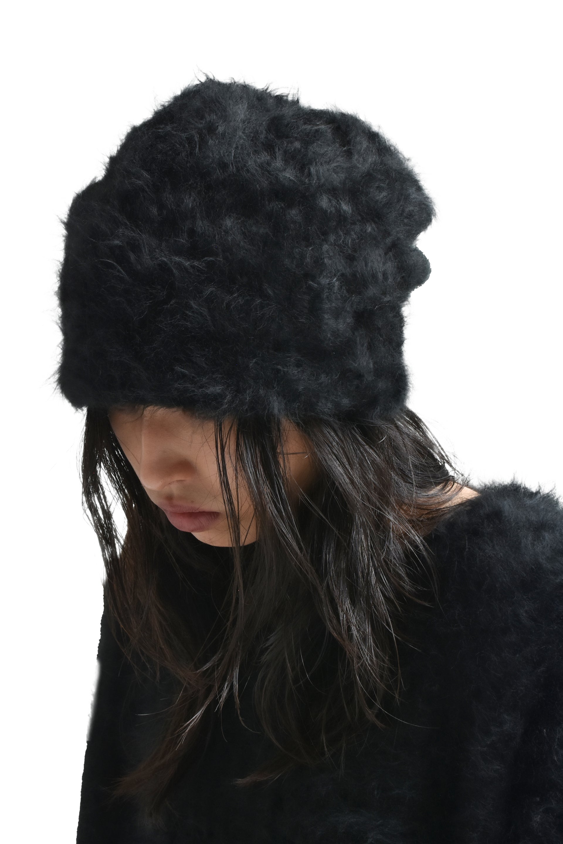 CASHMERE BIG BEANIE / CORE BLK