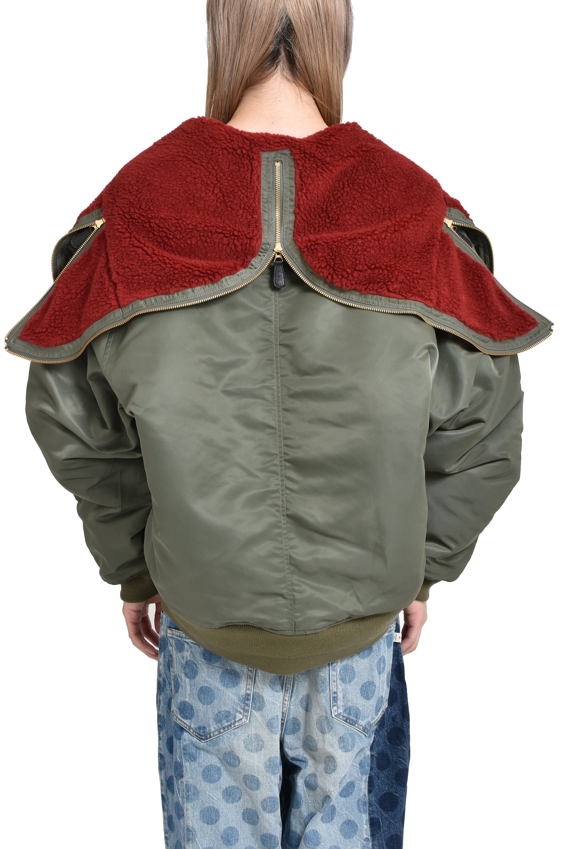 PETAL MOUTH HOOD BOMBER JACKET / KHA