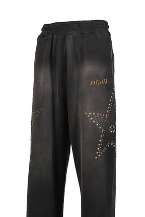 STAR STUDDED SWEATPANT / BLK