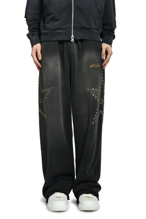 STAR STUDDED SWEATPANT / BLK