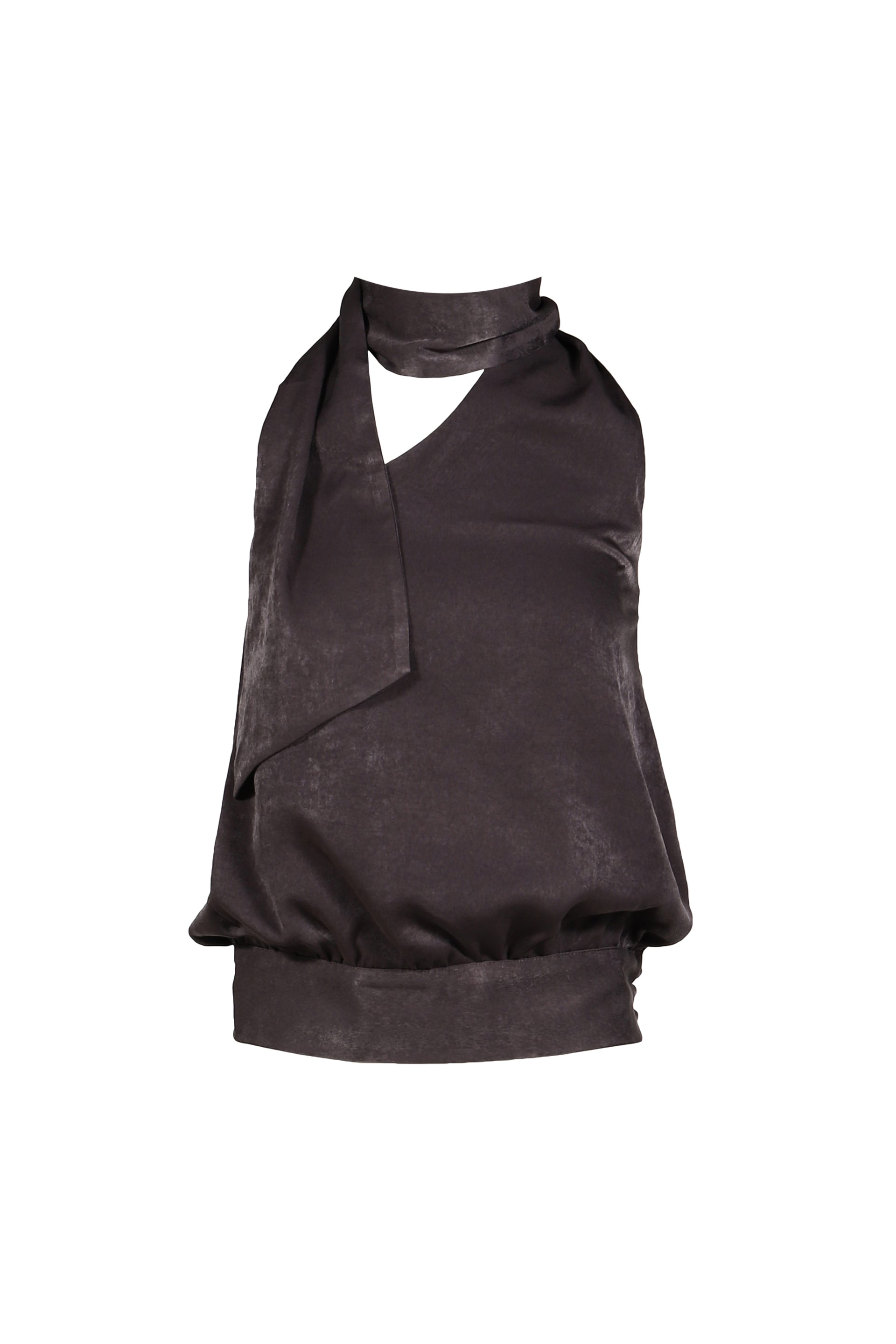 WRAP SCARF BLOUSE / KHA