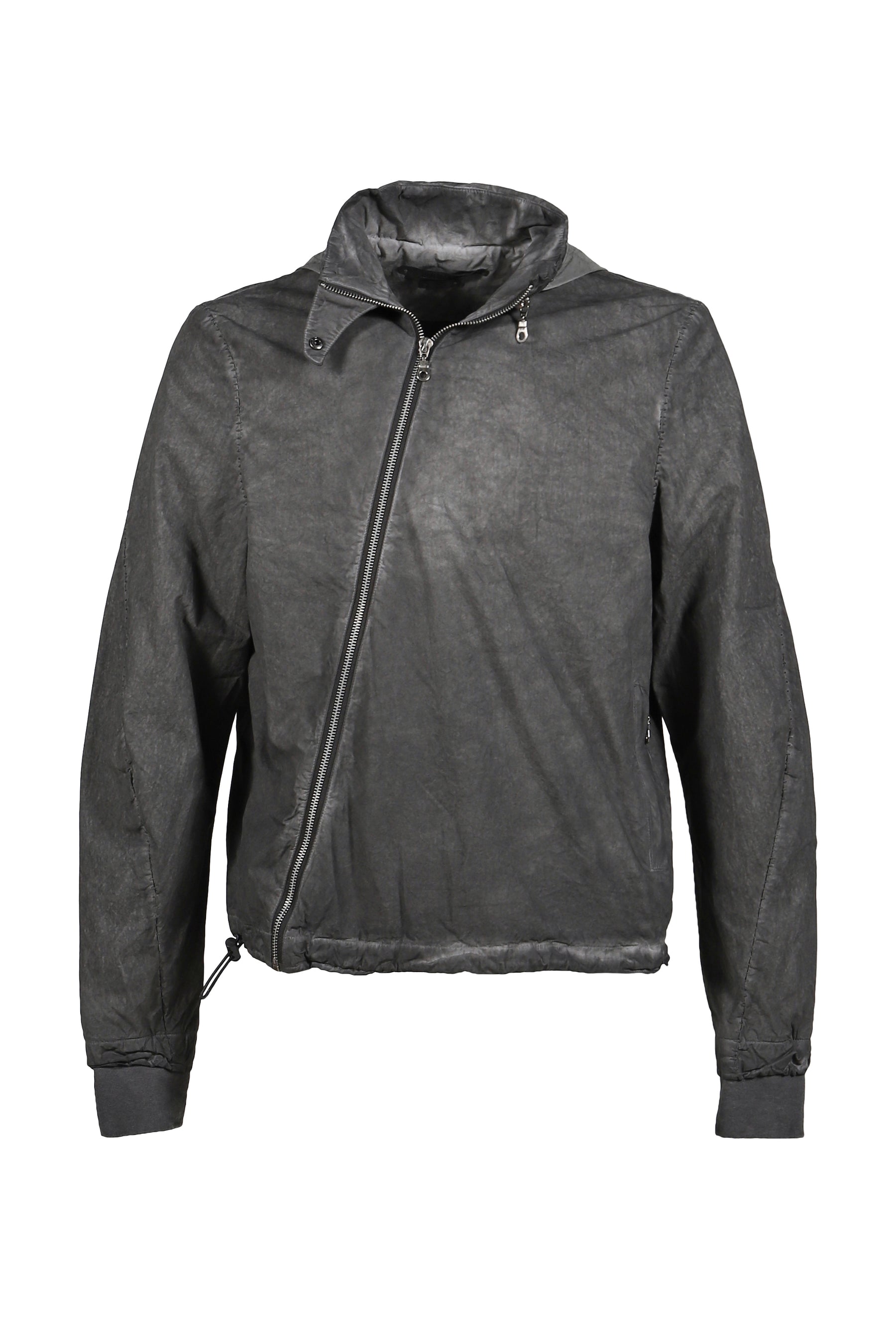 DIAGONAL ZIP EXPLORER JACKET / OBJECT DYED GRAY