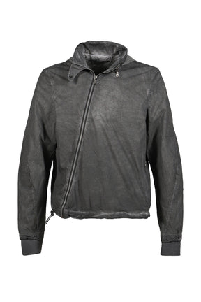 DIAGONAL ZIP EXPLORER JACKET / OBJECT DYED GRAY