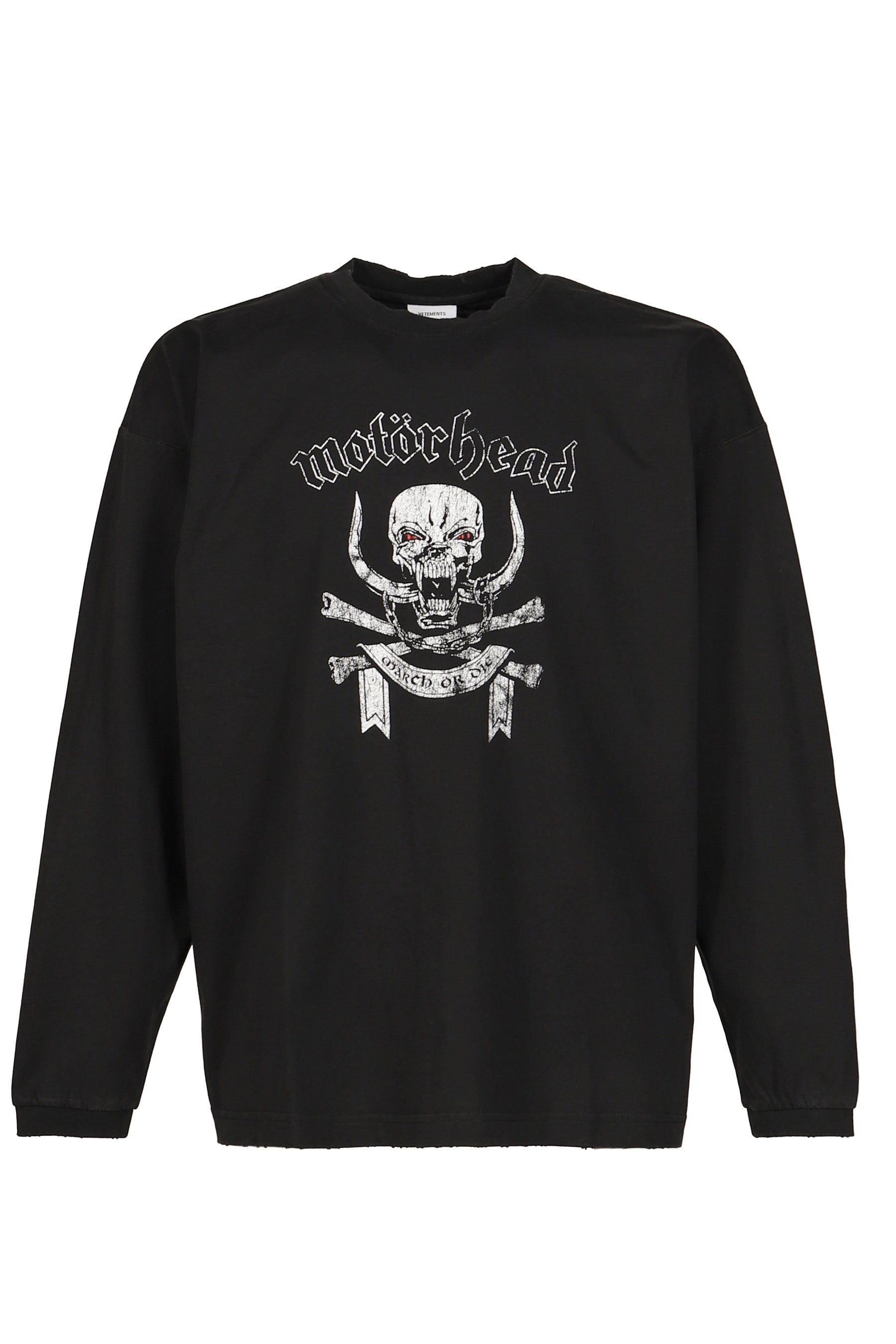 VETEMENTSXMOTORHEAD SKULL LONGSLEEVE / WASHED BLK