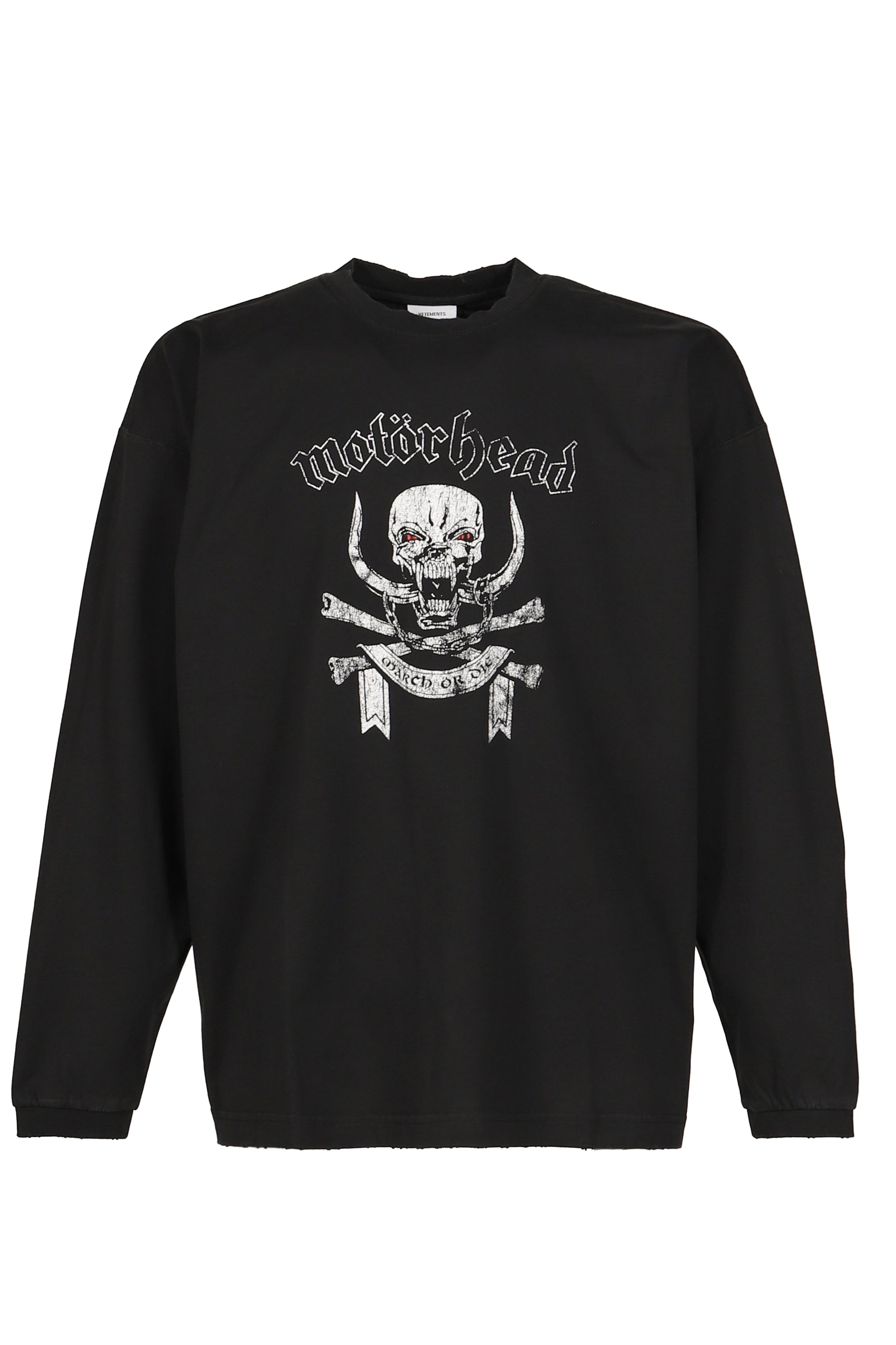 VETEMENTSXMOTORHEAD SKULL LONGSLEEVE / WASHED BLK