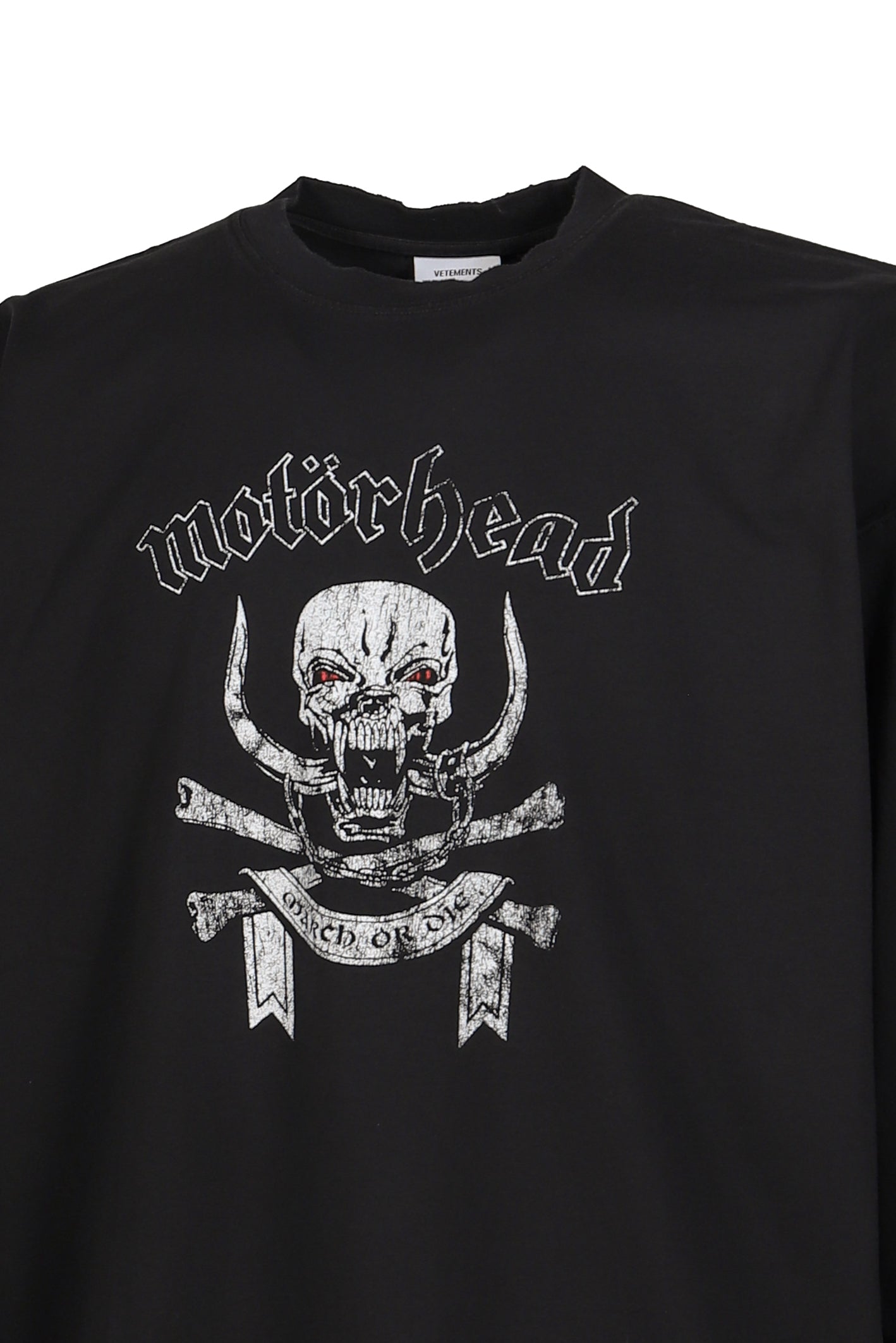 VETEMENTSXMOTORHEAD SKULL LONGSLEEVE / WASHED BLK