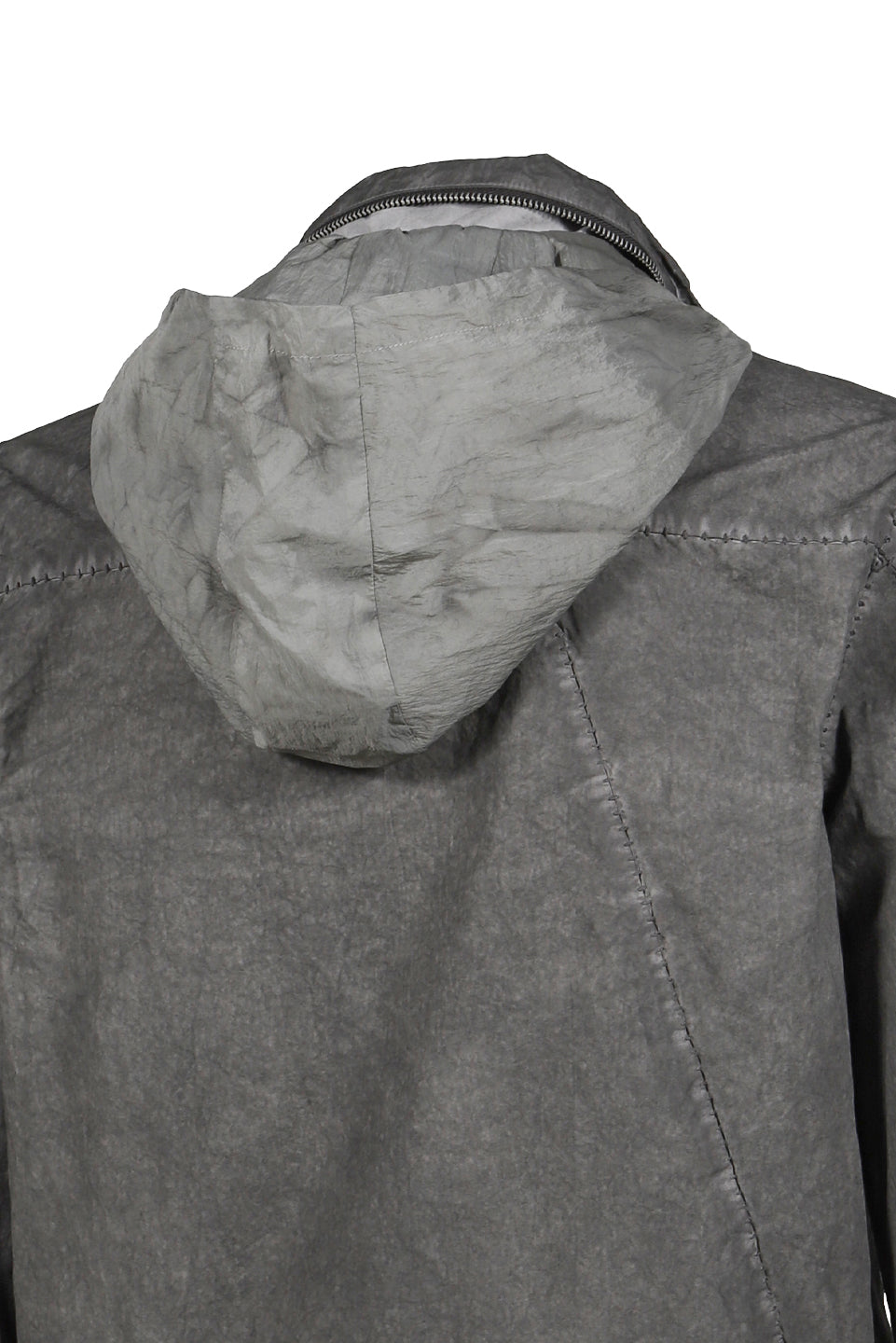 DIAGONAL ZIP EXPLORER JACKET / OBJECT DYED GRAY