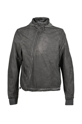 DIAGONAL ZIP EXPLORER JACKET / OBJECT DYED GRAY
