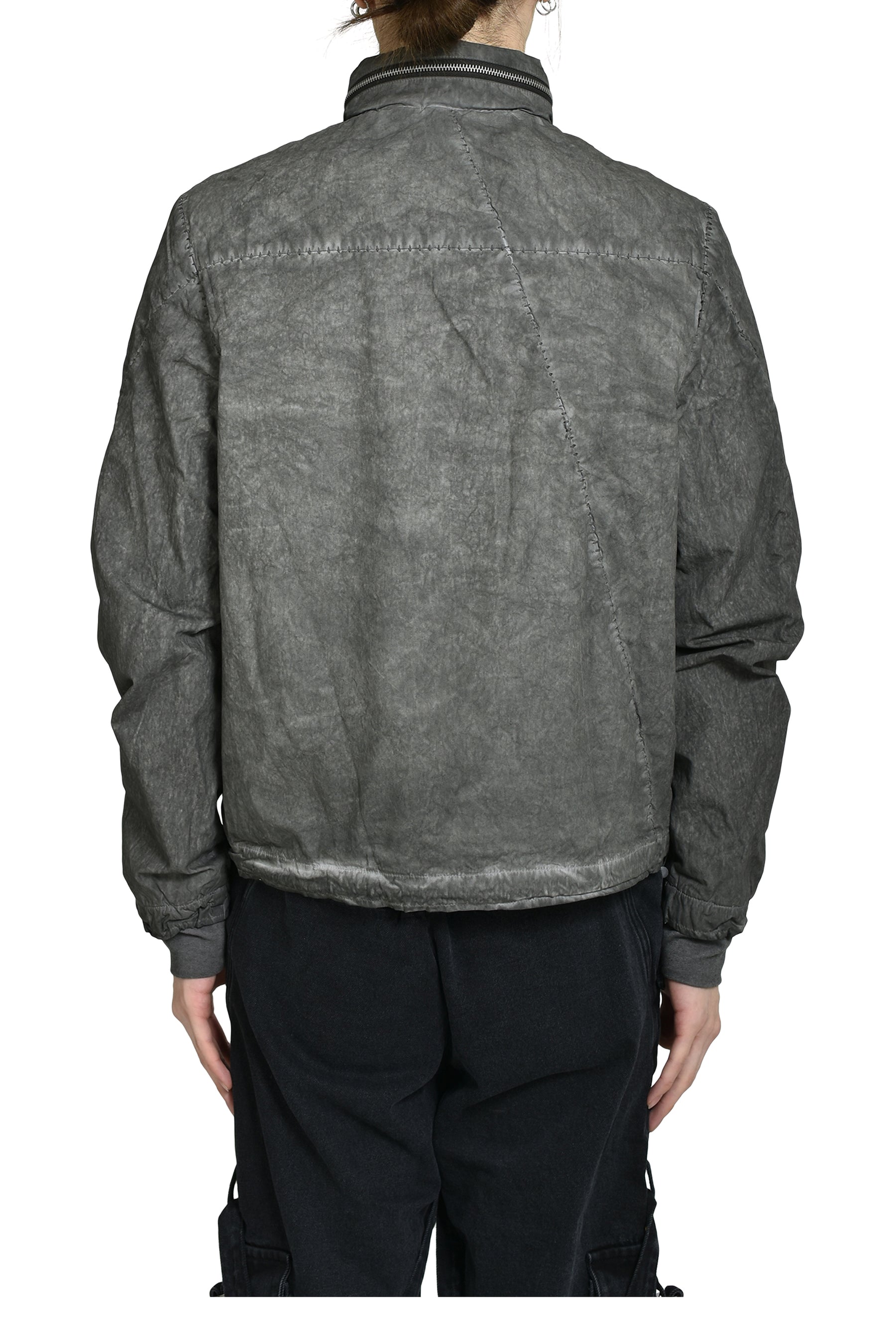 DIAGONAL ZIP EXPLORER JACKET / OBJECT DYED GRAY