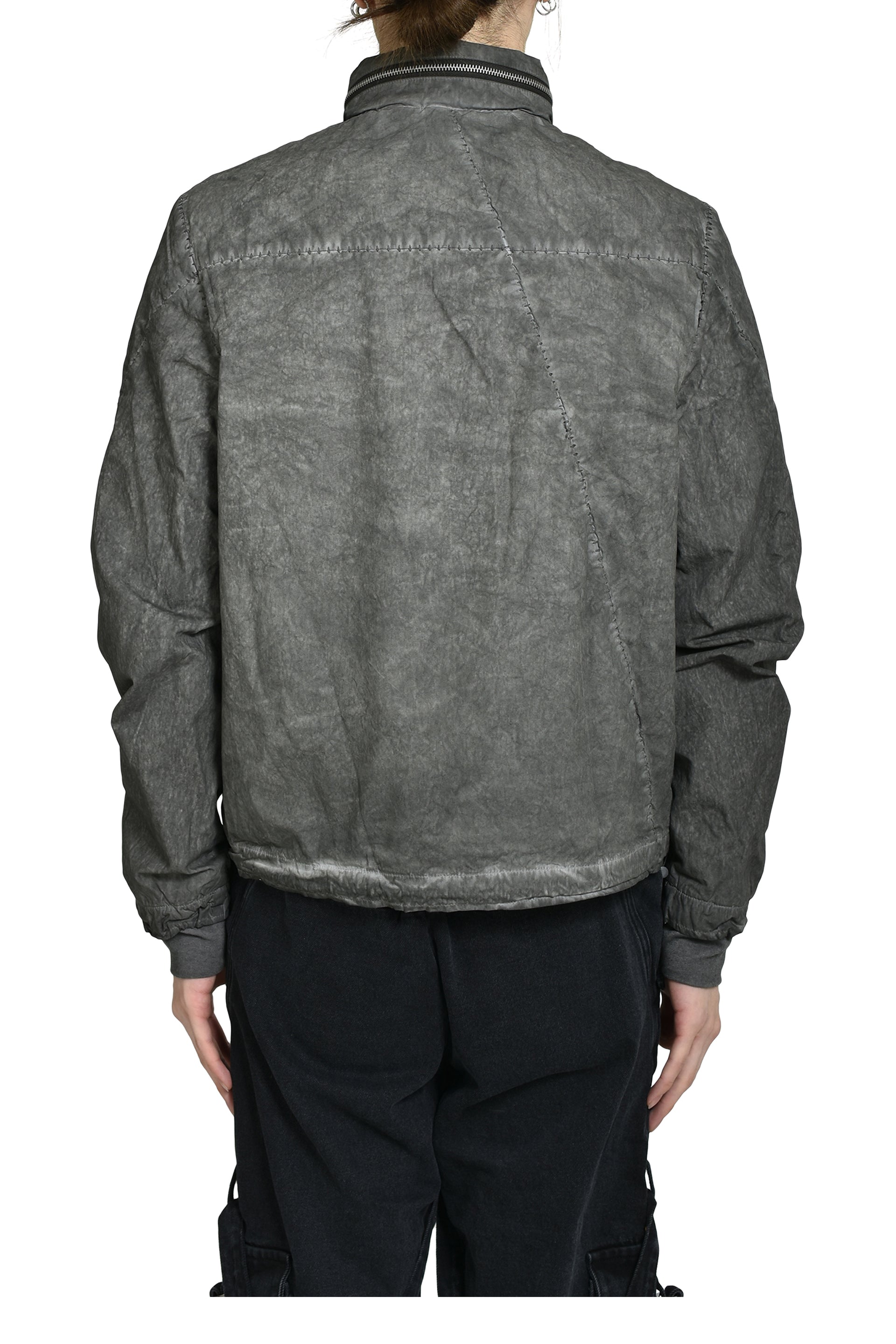 DIAGONAL ZIP EXPLORER JACKET / OBJECT DYED GREY