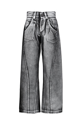 PAINTED WORKWEAR PANTS WOVEN / BLK