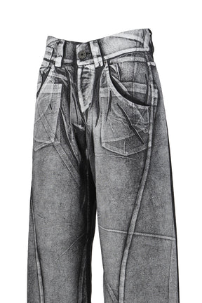 PAINTED WORKWEAR PANTS WOVEN / BLK