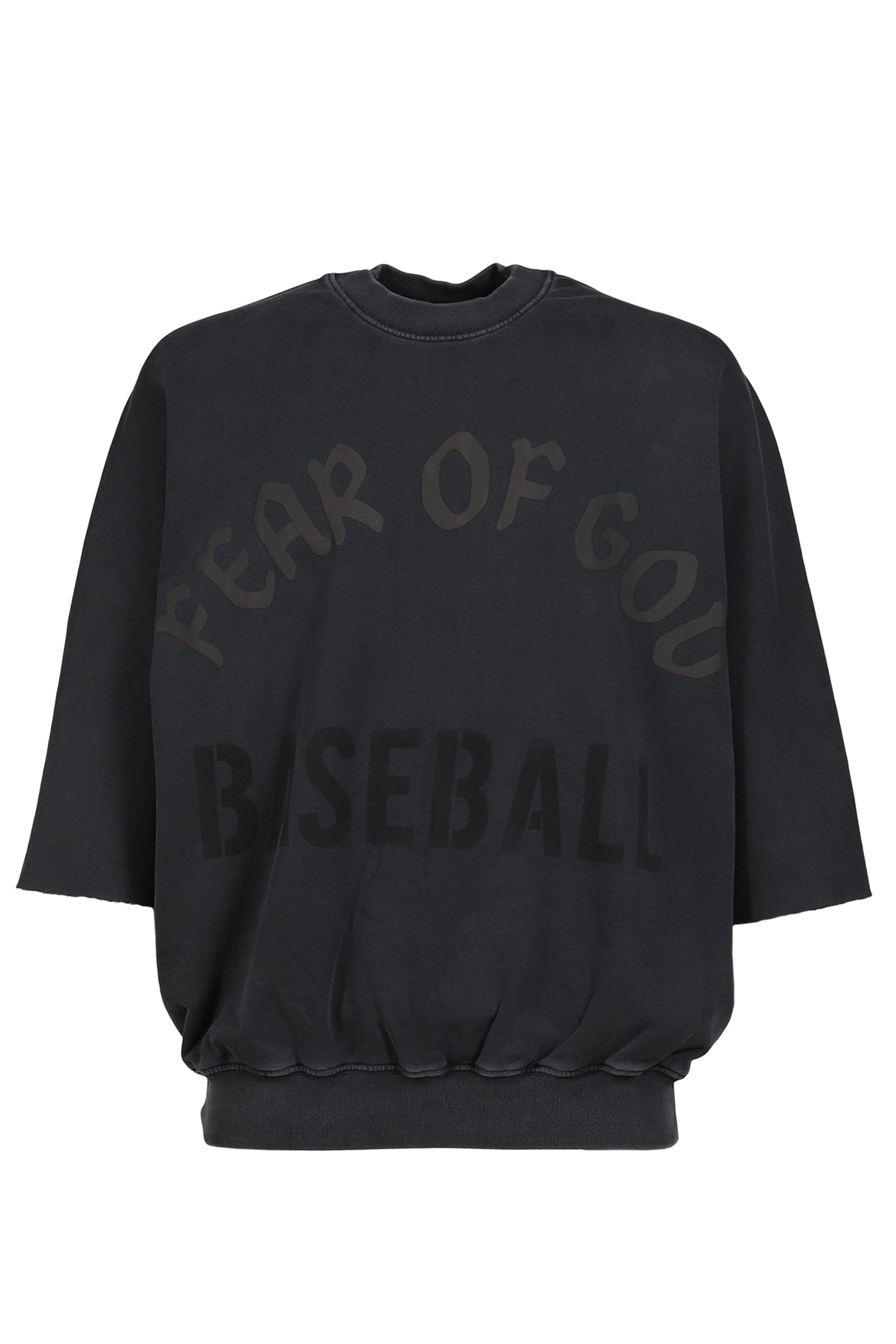 "BASEBALL" CUT SLEEVE SWEATSHIRT / BLK