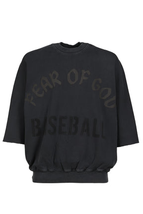"BASEBALL" CUT SLEEVE SWEATSHIRT / BLK