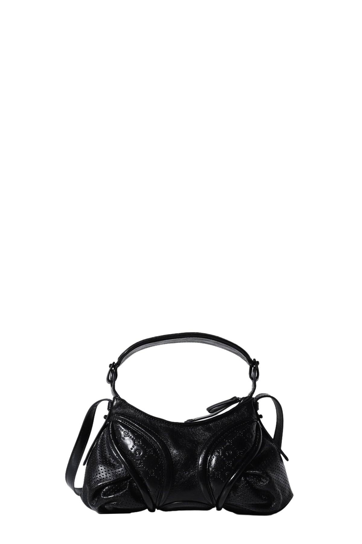 MOONOGRAM EMBOSSED LEATHER FUTURA MINI / BLK