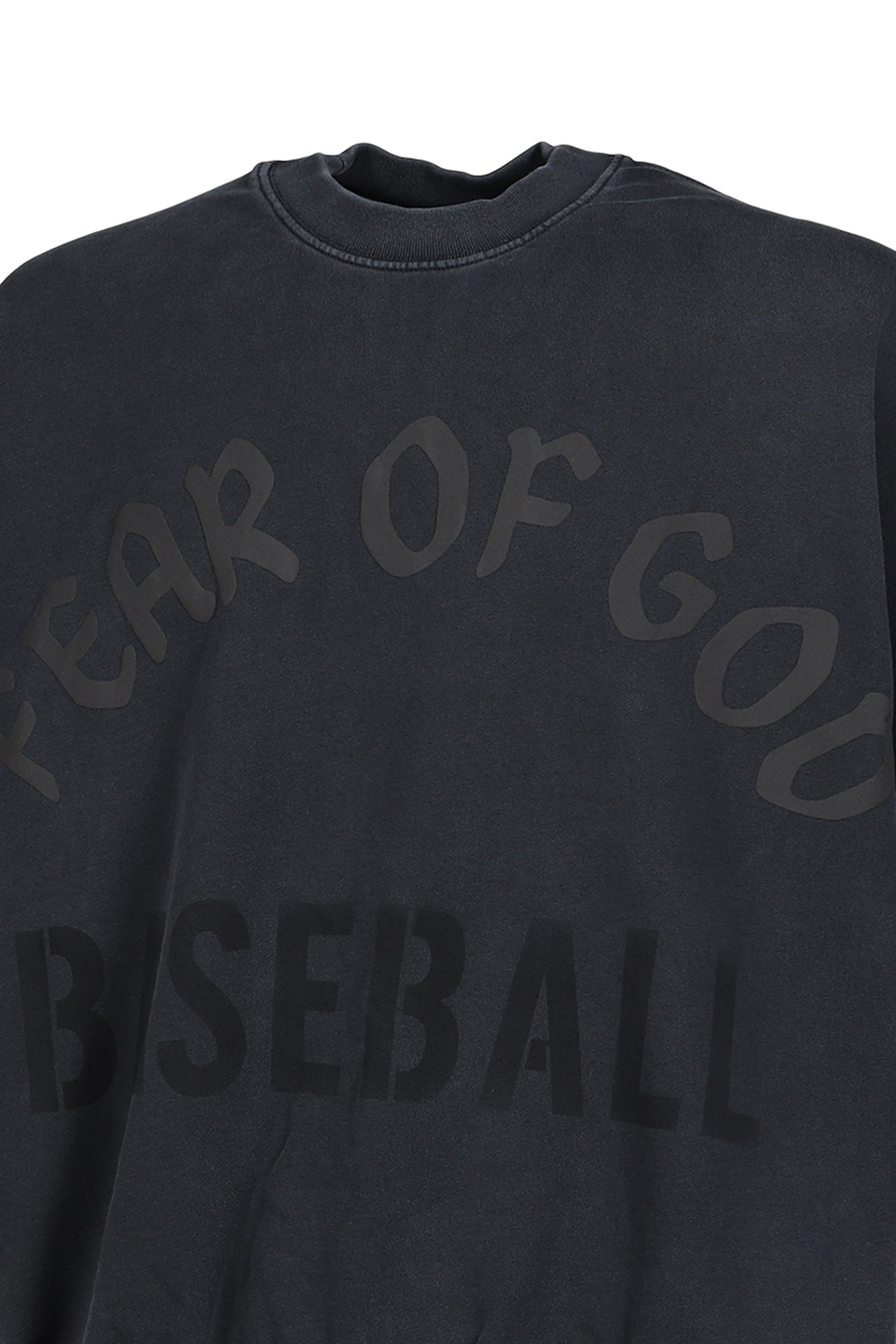 "BASEBALL" CUT SLEEVE SWEATSHIRT / BLK