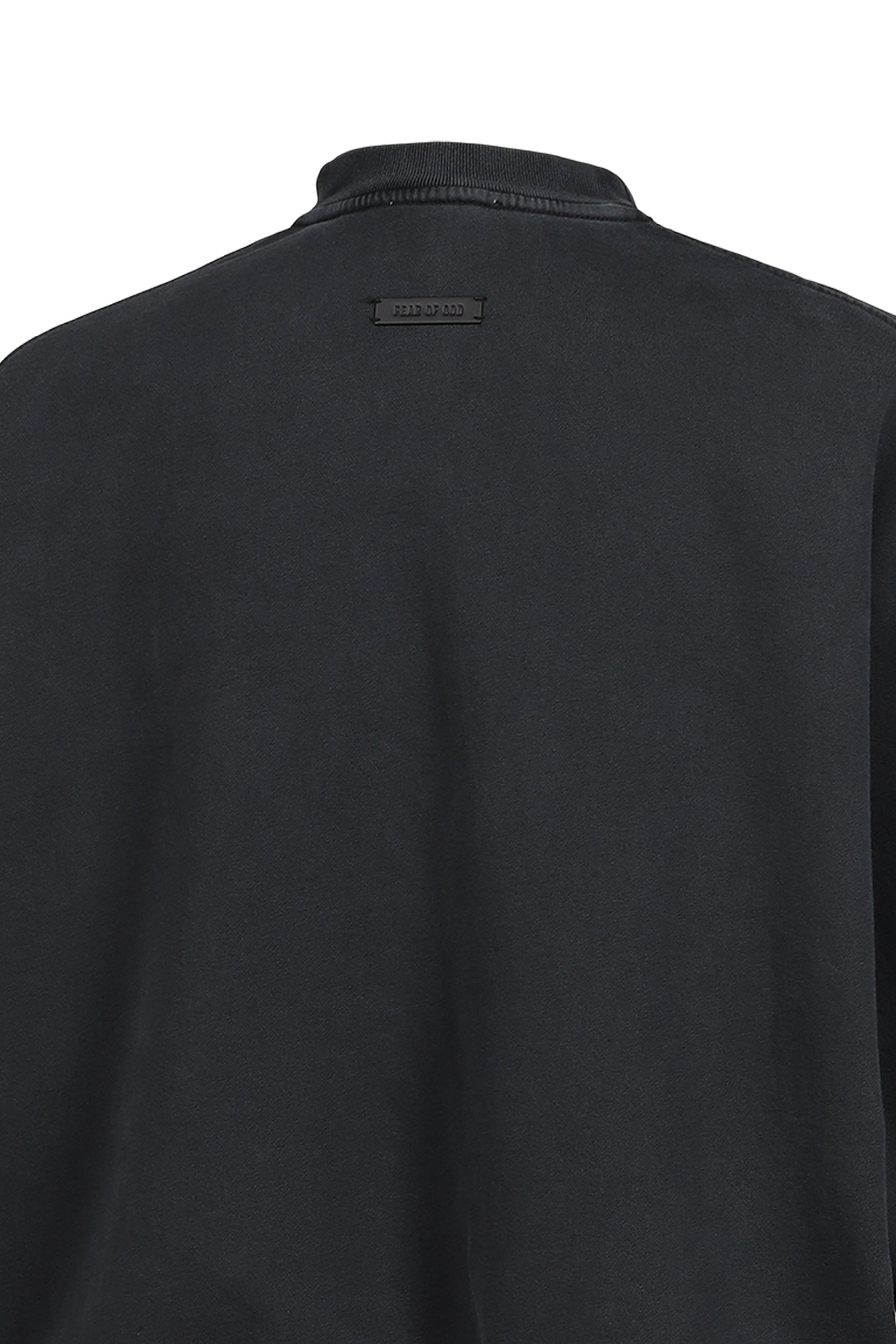 "BASEBALL" CUT SLEEVE SWEATSHIRT / BLK
