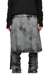 RUSTY WAXED WRAP SKIRT / RUSTY GRY