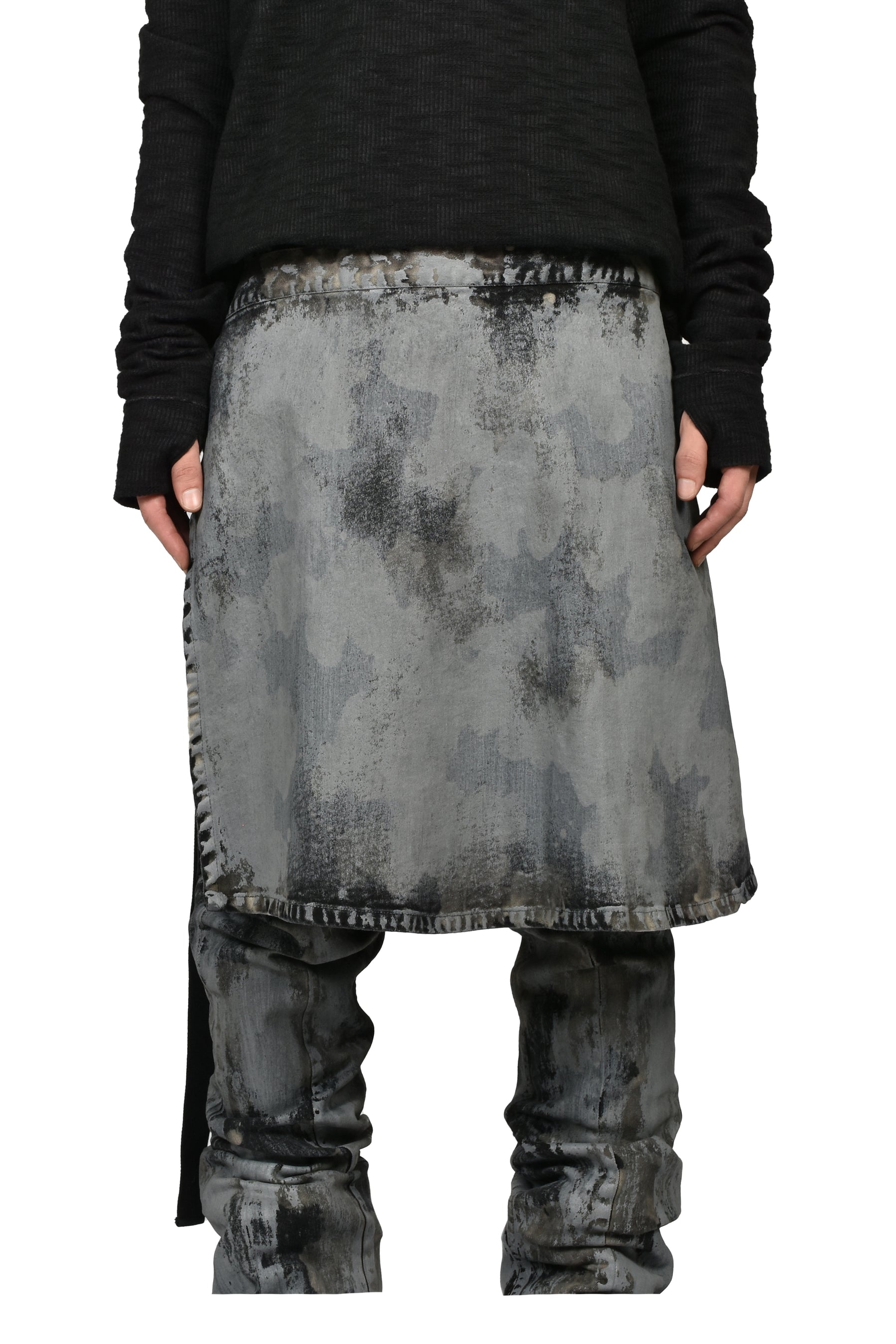RUSTY WAXED WRAP SKIRT / RUSTY GRY