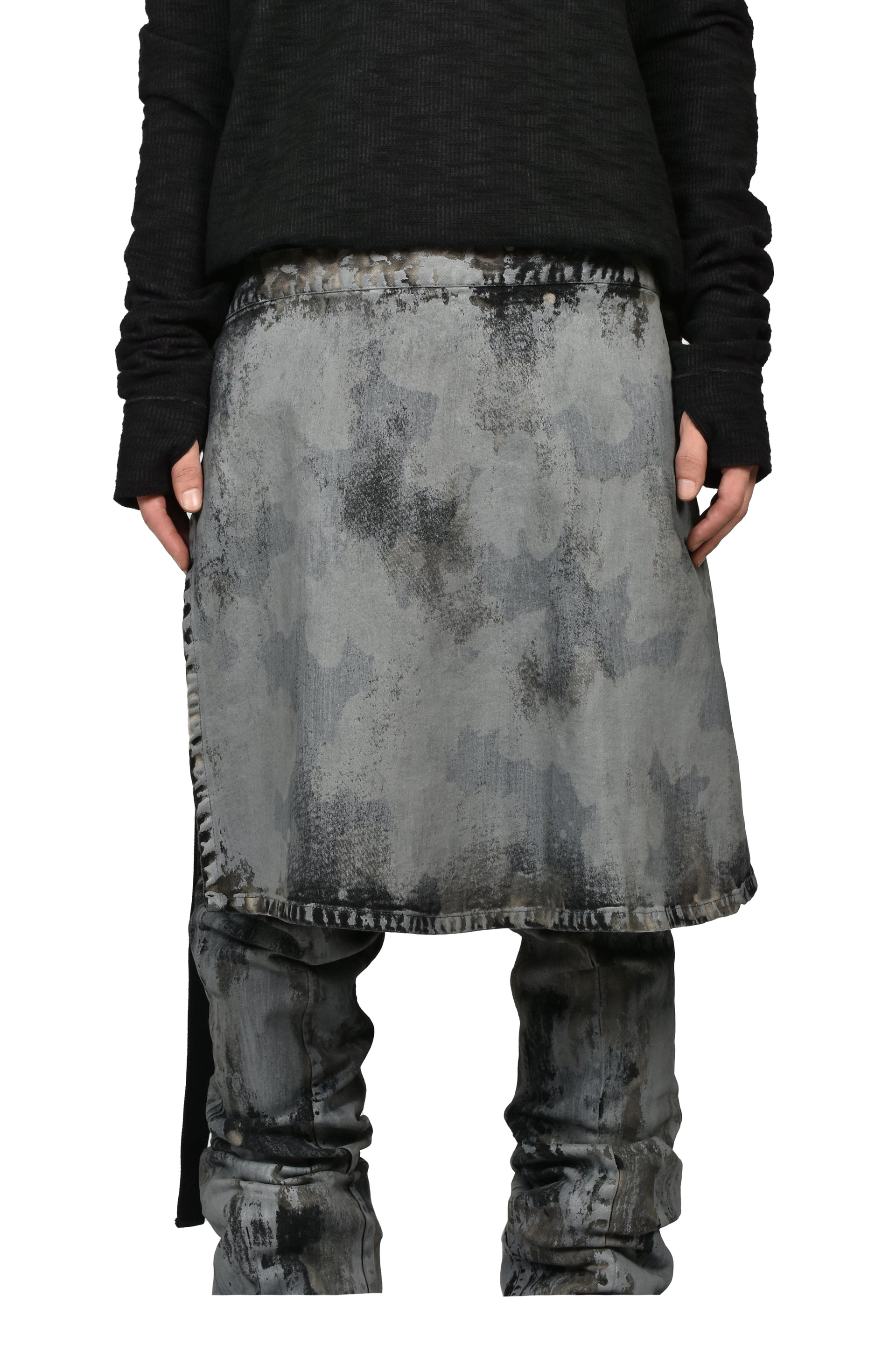 RUSTY WAXED WRAP SKIRT / RUSTY GRY