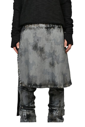 RUSTY WAXED WRAP SKIRT / RUSTY GRY