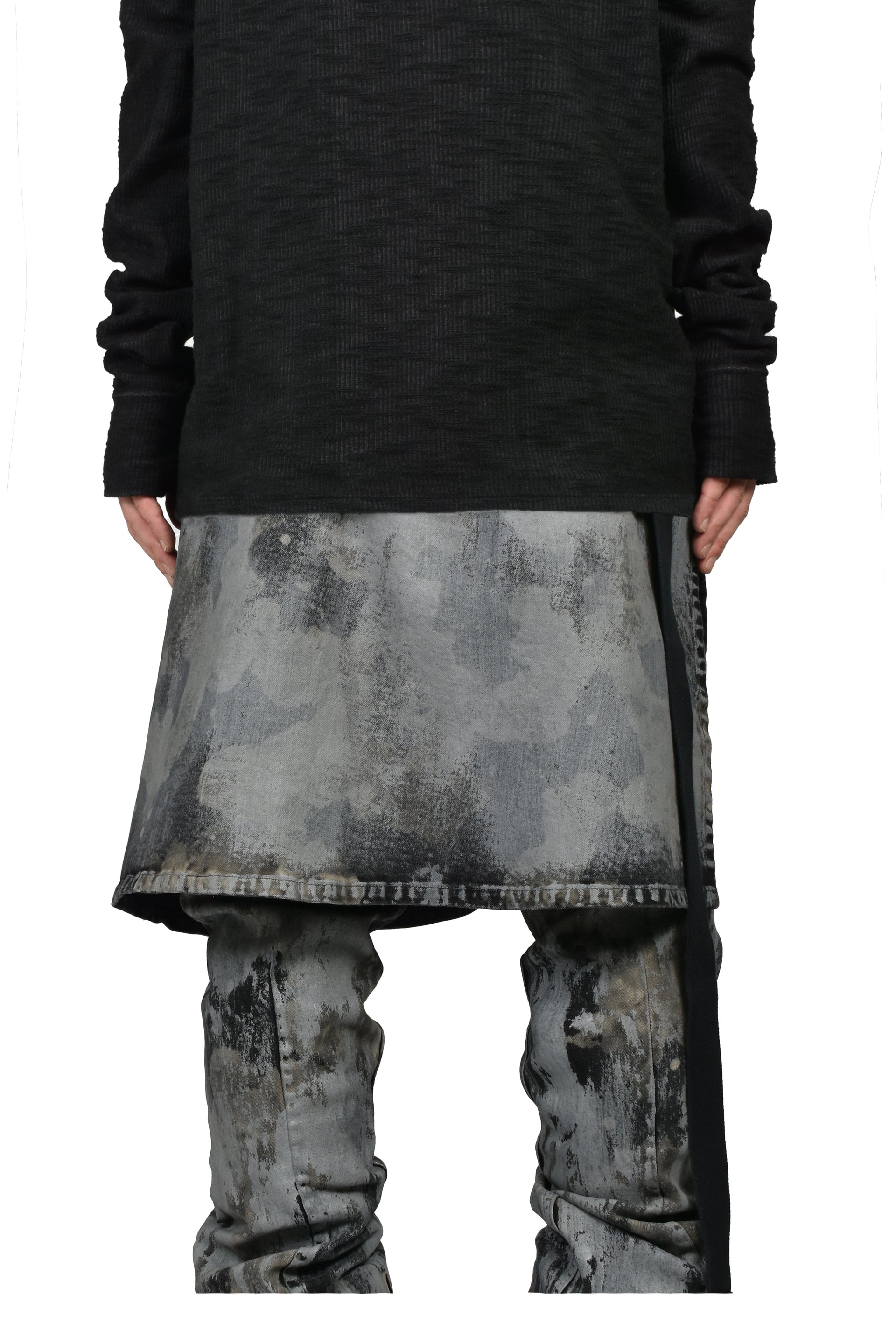 RUSTY WAXED WRAP SKIRT / RUSTY GRY