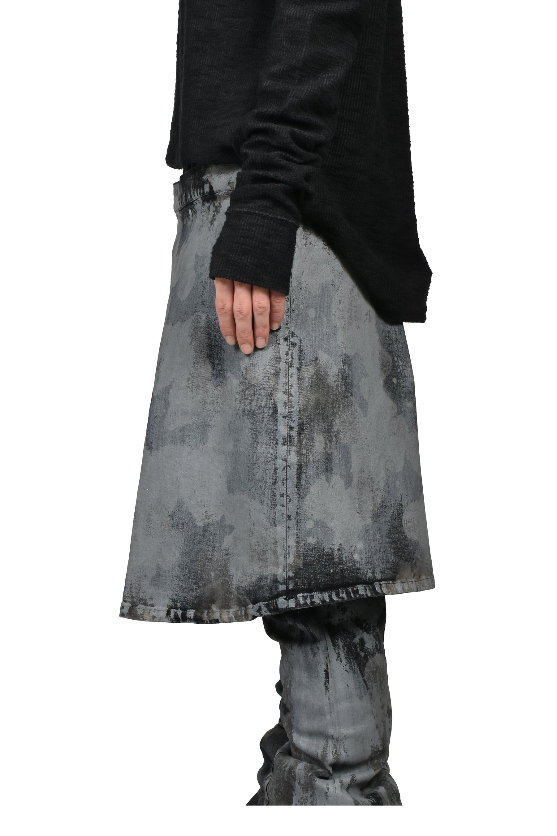 RUSTY WAXED WRAP SKIRT / RUSTY GRY