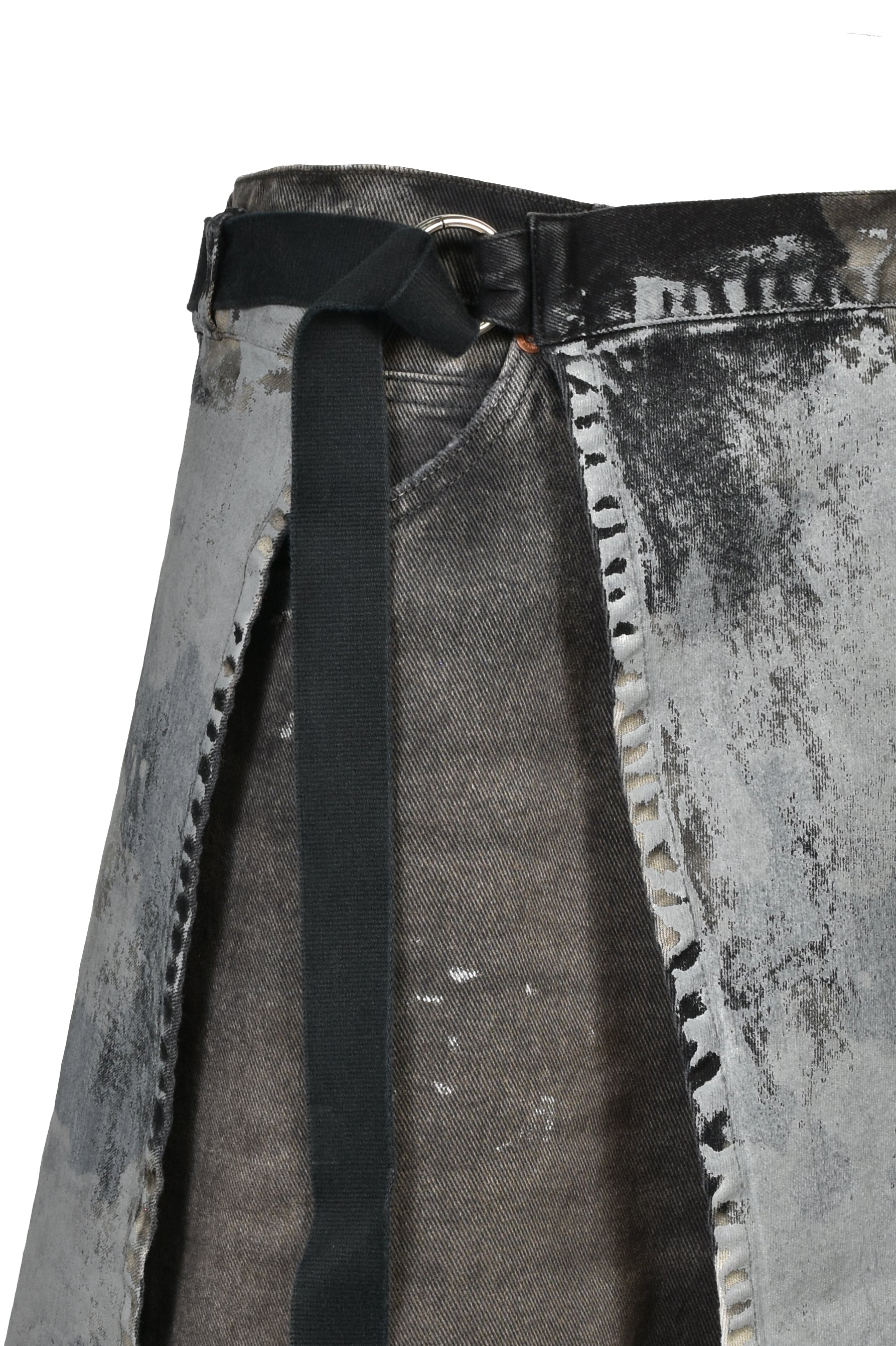 RUSTY WAXED WRAP SKIRT / RUSTY GRY