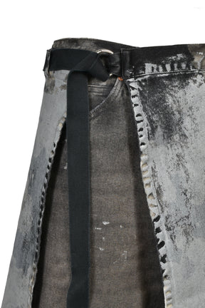 RUSTY WAXED WRAP SKIRT / RUSTY GRY