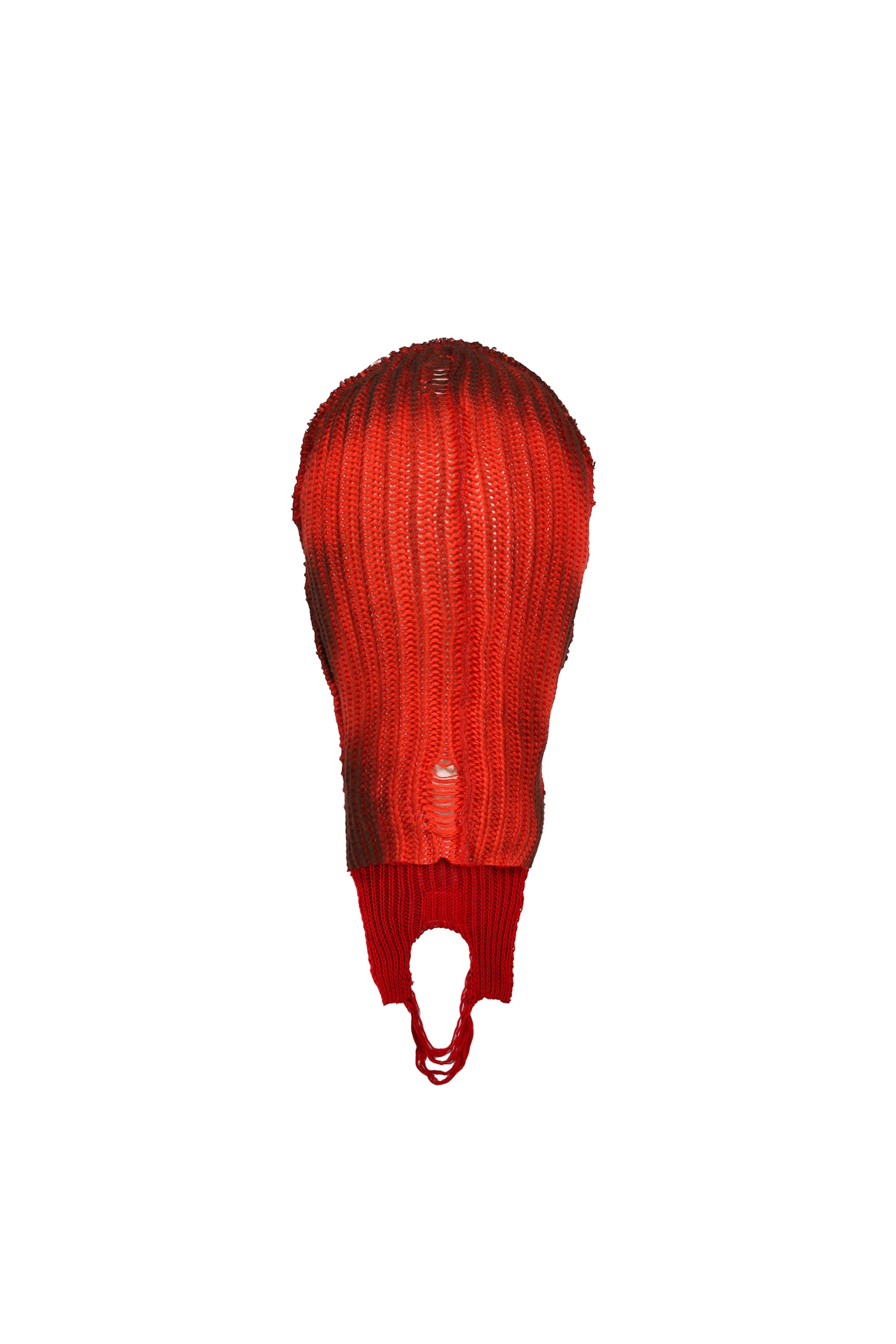 KNITTED BALACLAVA / RED/BLK