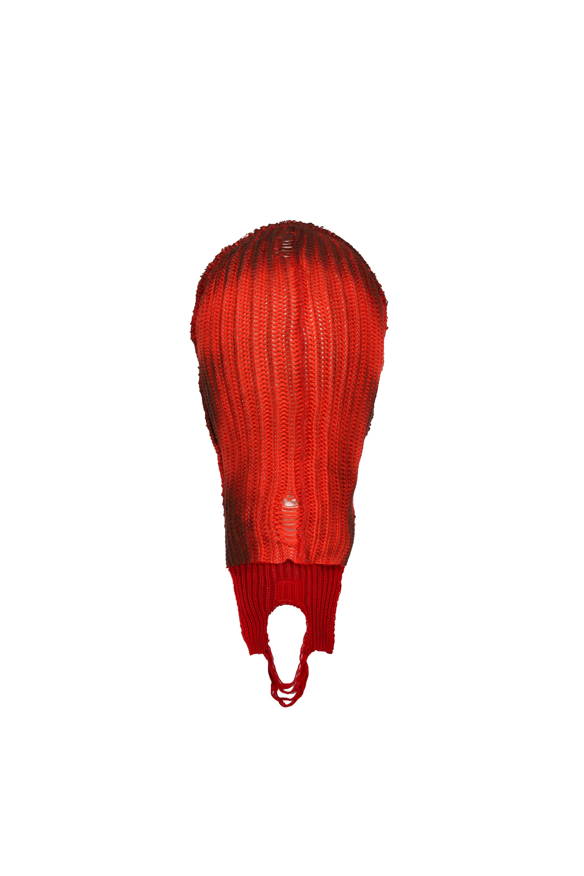 KNITTED BALACLAVA / RED/BLK